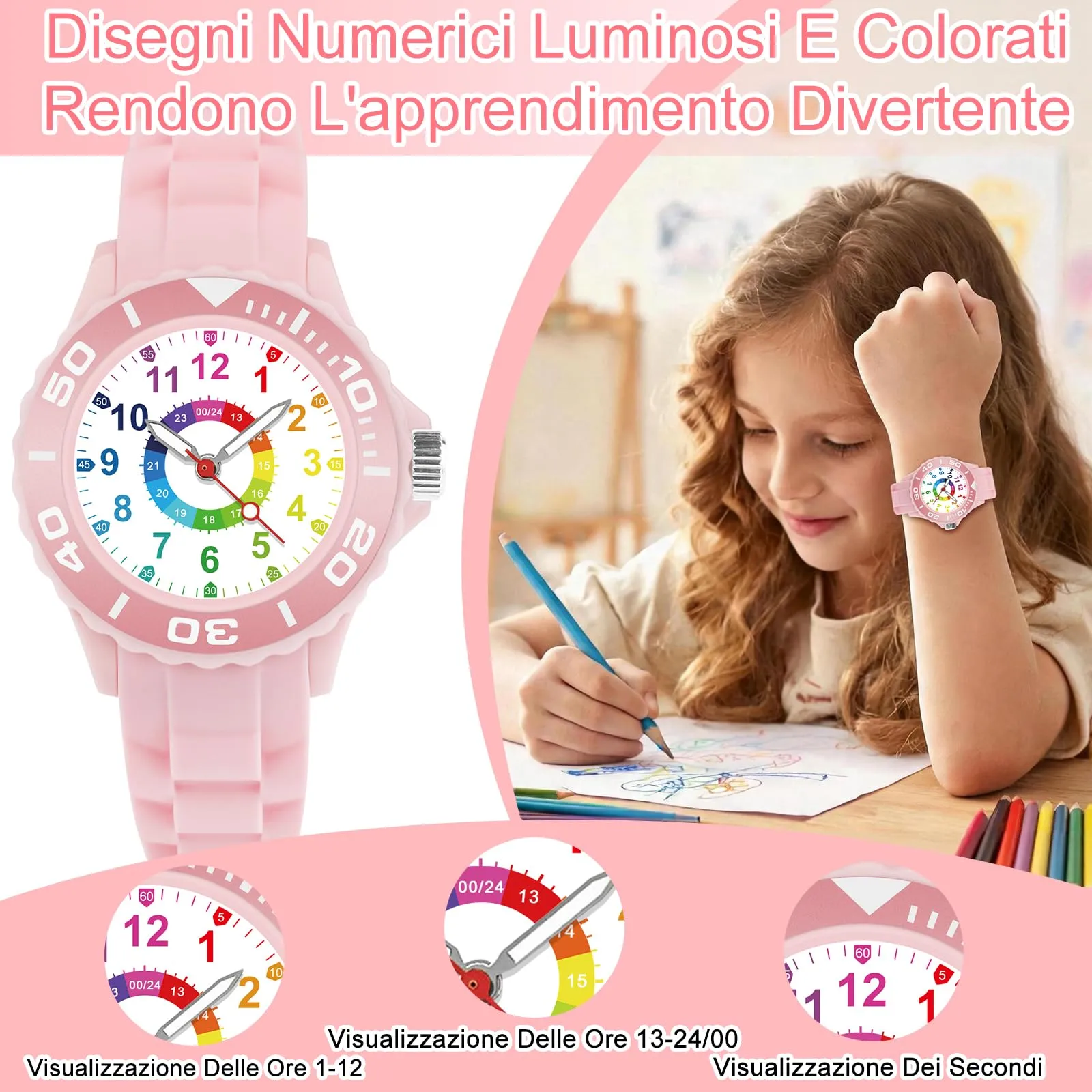 Juboos Orologio Bambini W35 Impermeabile 3ATM per Ragazzi e Ragazze 5-15 Anni - immagine 4