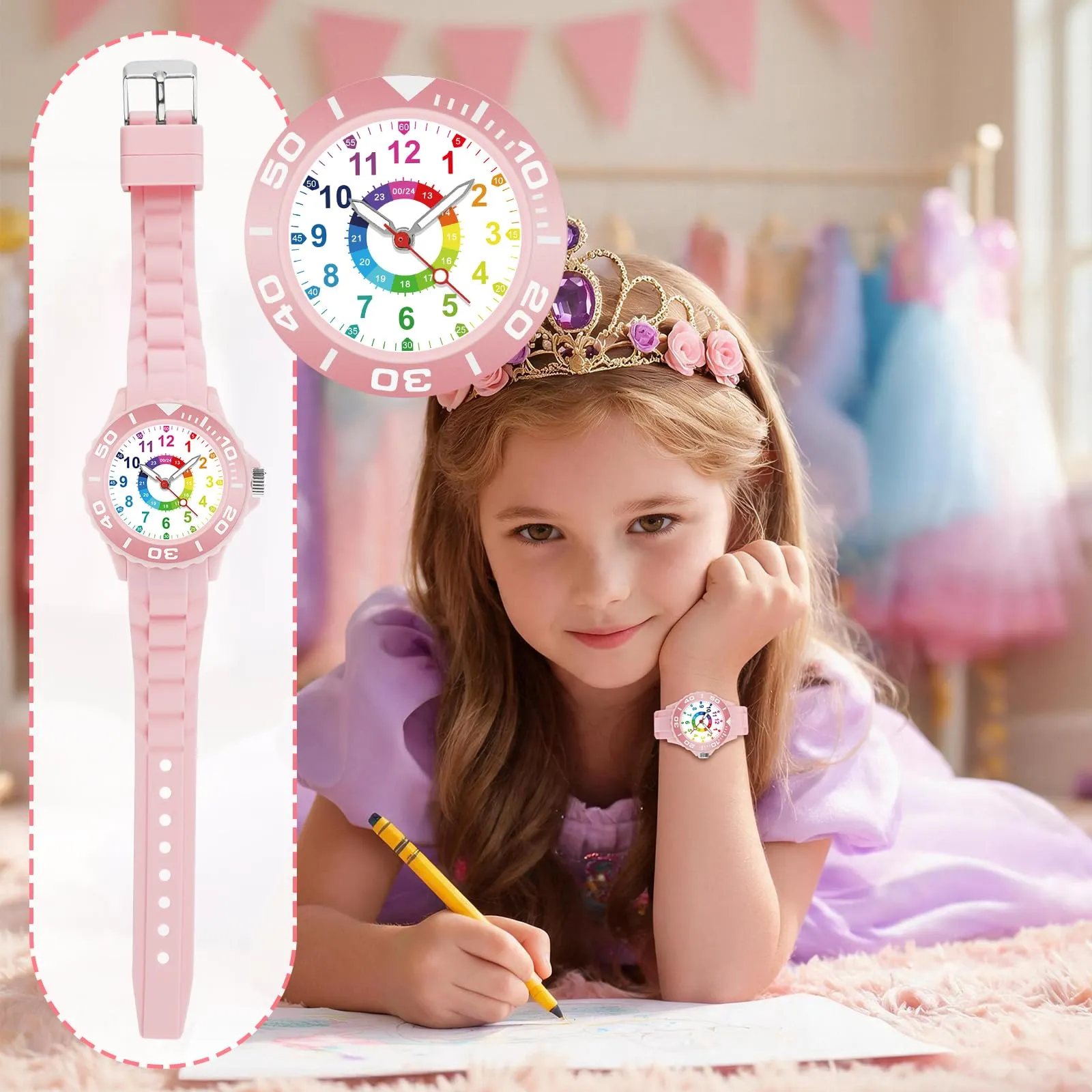 Juboos Orologio Bambini W35 Impermeabile 3ATM per Ragazzi e Ragazze 5-15 Anni - immagine 5