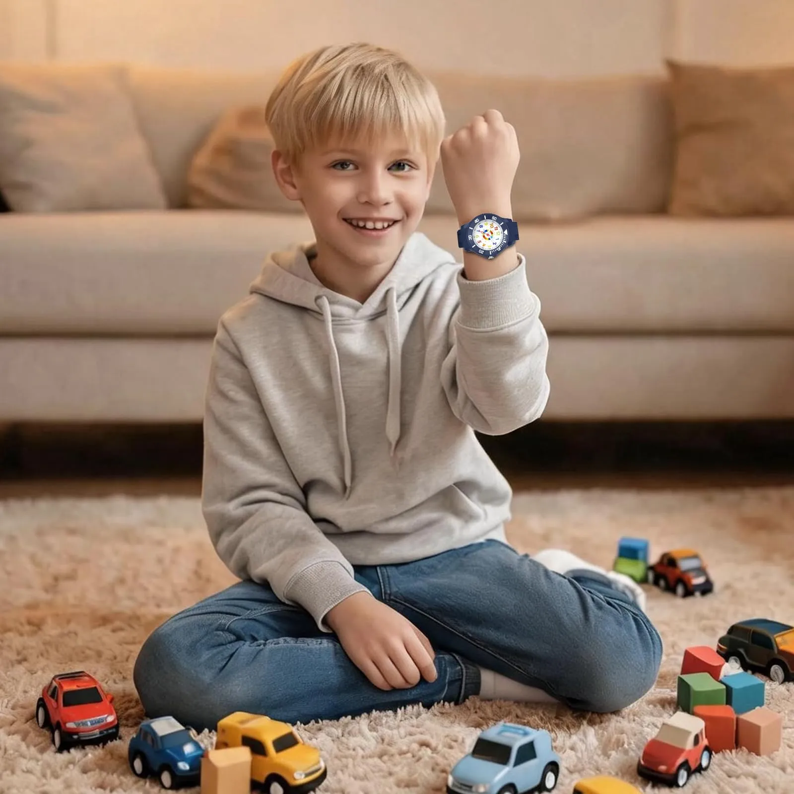 Juboos Orologio Analogico Bambini QB01 Impermeabile 30M Antiuerto Cinturino in Silicone per 3-12 Anni - immagine 6