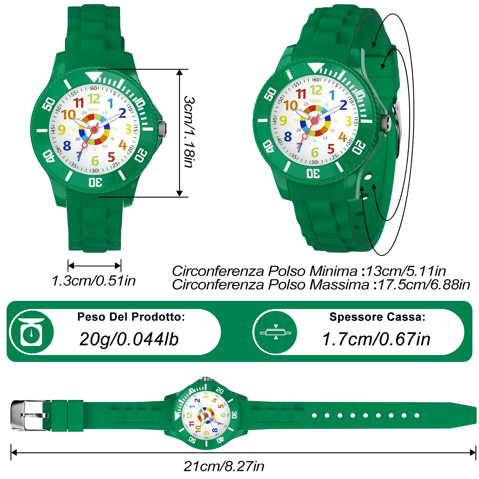 Juboos Orologio Analogico per Bambini 3-12 Anni, Impermeabile 30M, Antiuerto, Cinturino in Silicone, QB01 - immagine 3