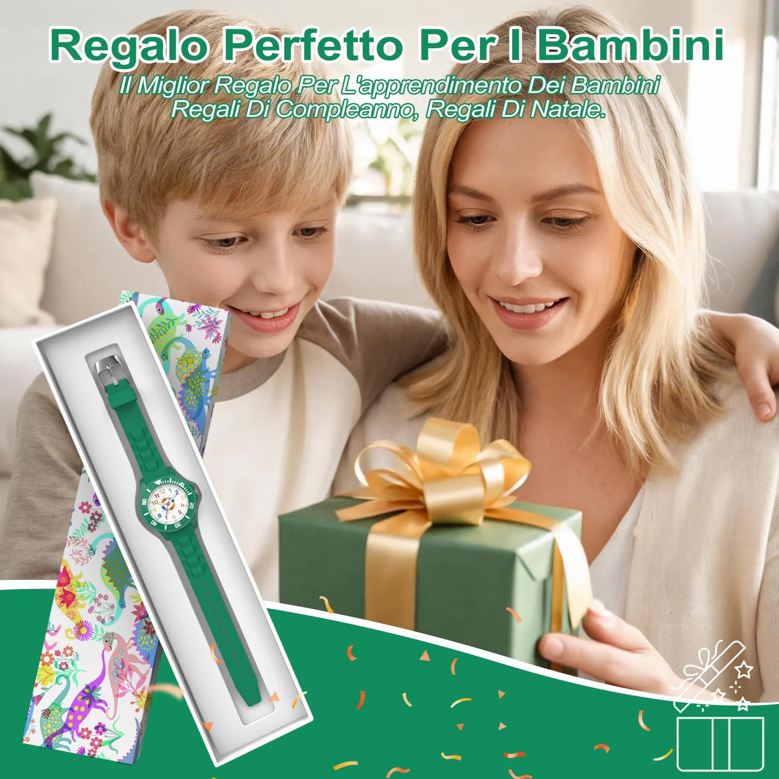 Juboos Orologio Analogico per Bambini 3-12 Anni, Impermeabile 30M, Antiuerto, Cinturino in Silicone, QB01 - immagine 7