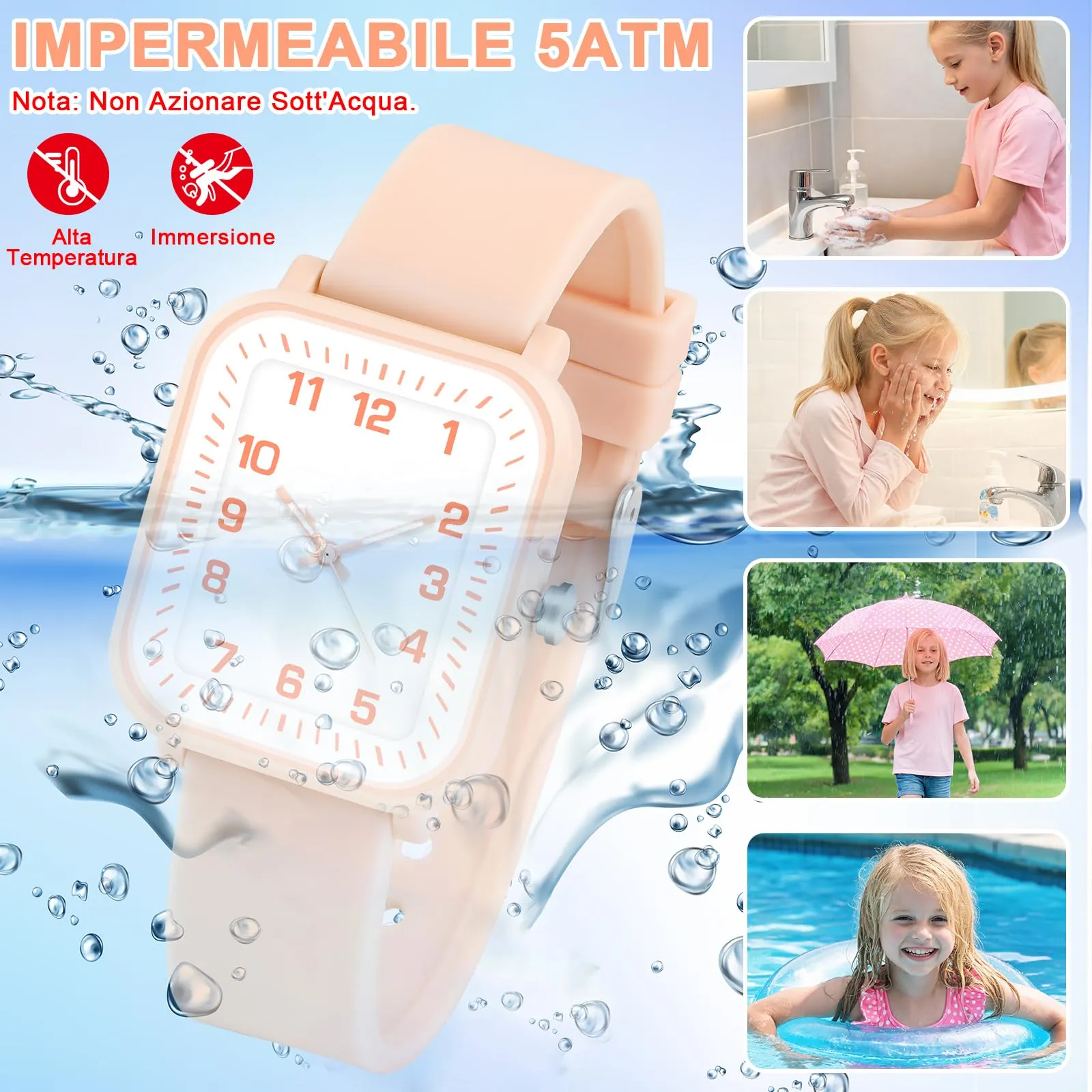Juboos Orologio Analogico Impermeabile per Bambini, Ragazzi e Ragazze, 7-18 Anni - immagine 2