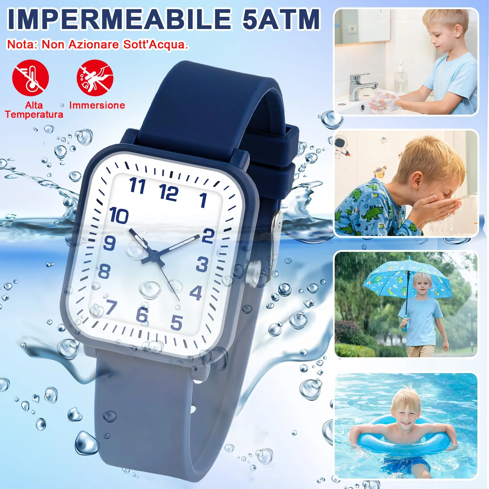 Juboos Orologio Analogico Impermeabile per Bambini Ragazzi Ragazze 7-18 anni - immagine 2
