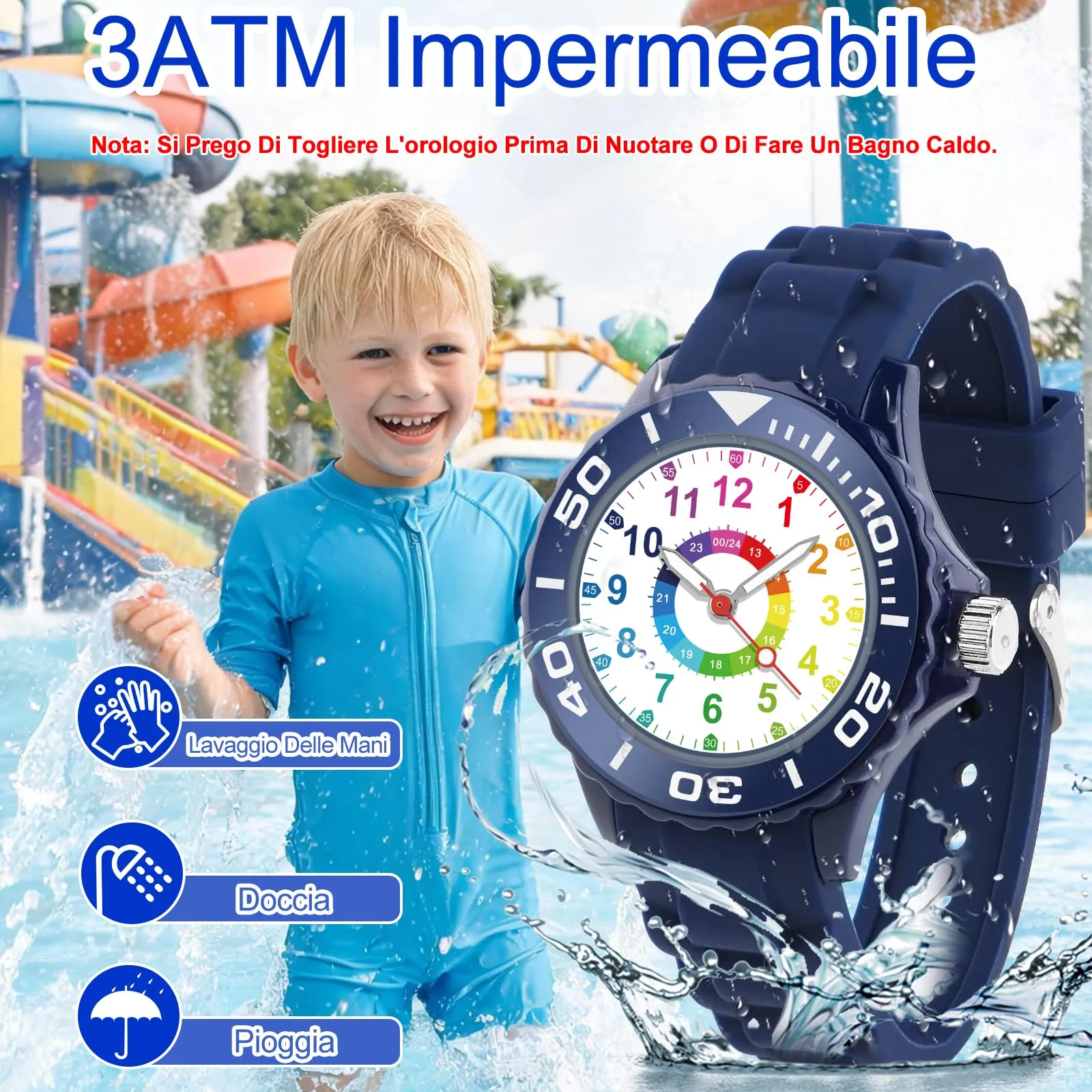 Juboos W35 Orologio Bambini Analogico, Cinturino in Silicone, Impermeabile 3ATM, 5-15 Anni - immagine 2