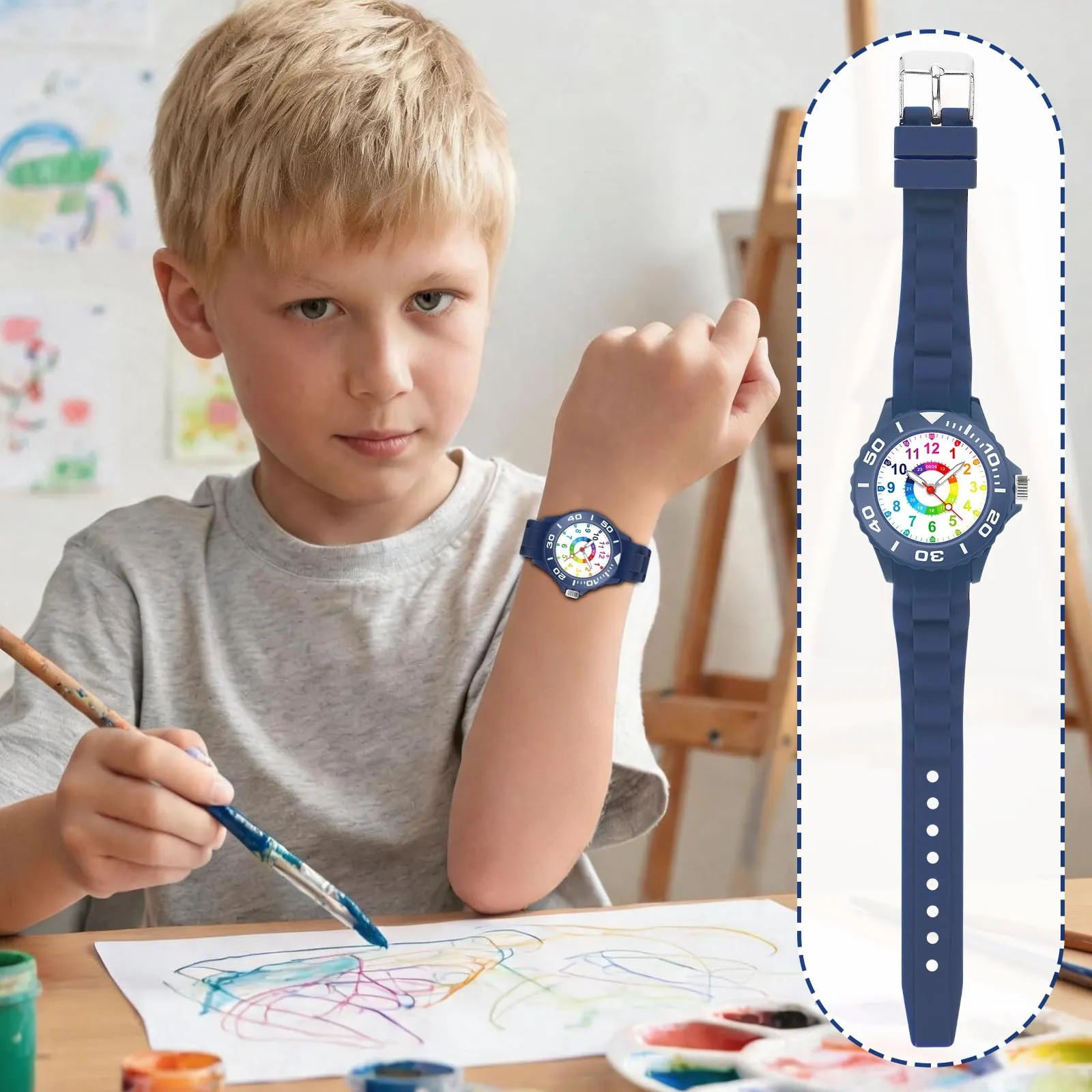 Juboos W35 Orologio Bambini Analogico, Cinturino in Silicone, Impermeabile 3ATM, 5-15 Anni - immagine 5
