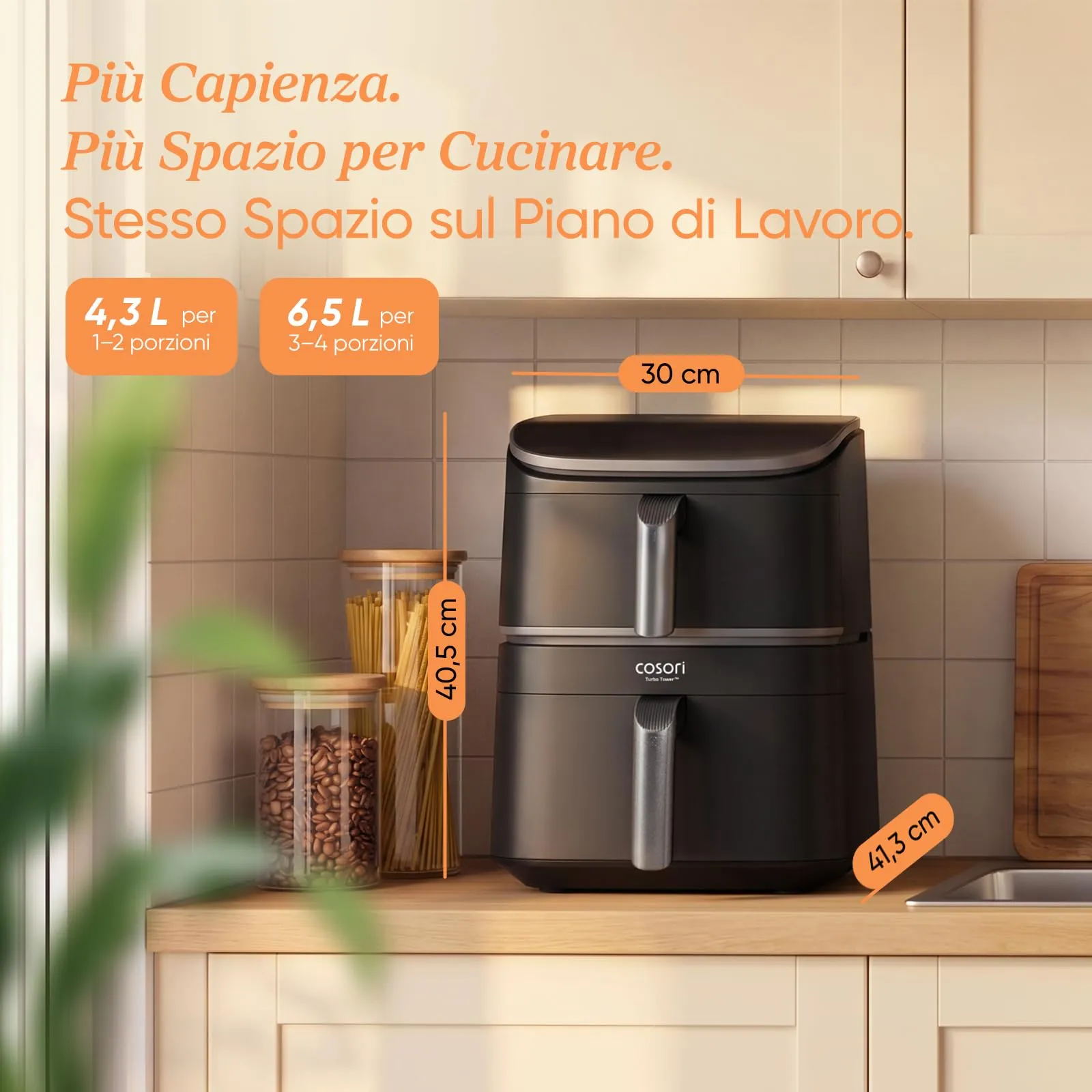 Cosori Turbo Tower Friggitrice ad Aria 10,8 Litri, 2 Motori DC, CAF-DC111-AIT - immagine 6