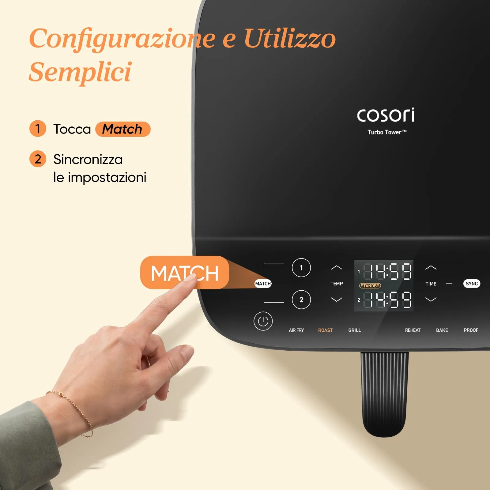 Cosori Turbo Tower Friggitrice ad Aria 10,8 Litri, 2 Motori DC, CAF-DC111-AIT - immagine 8