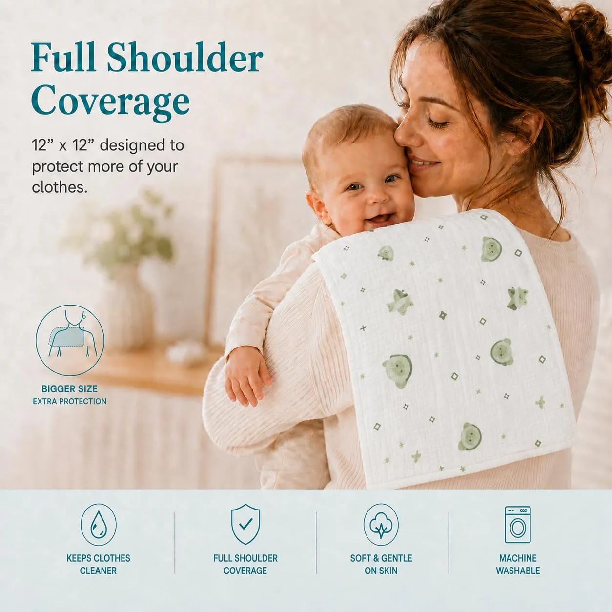 Koala Babycare Mussole Neonato 100% Cotone, 6 Pz 30x30cm - immagine 2