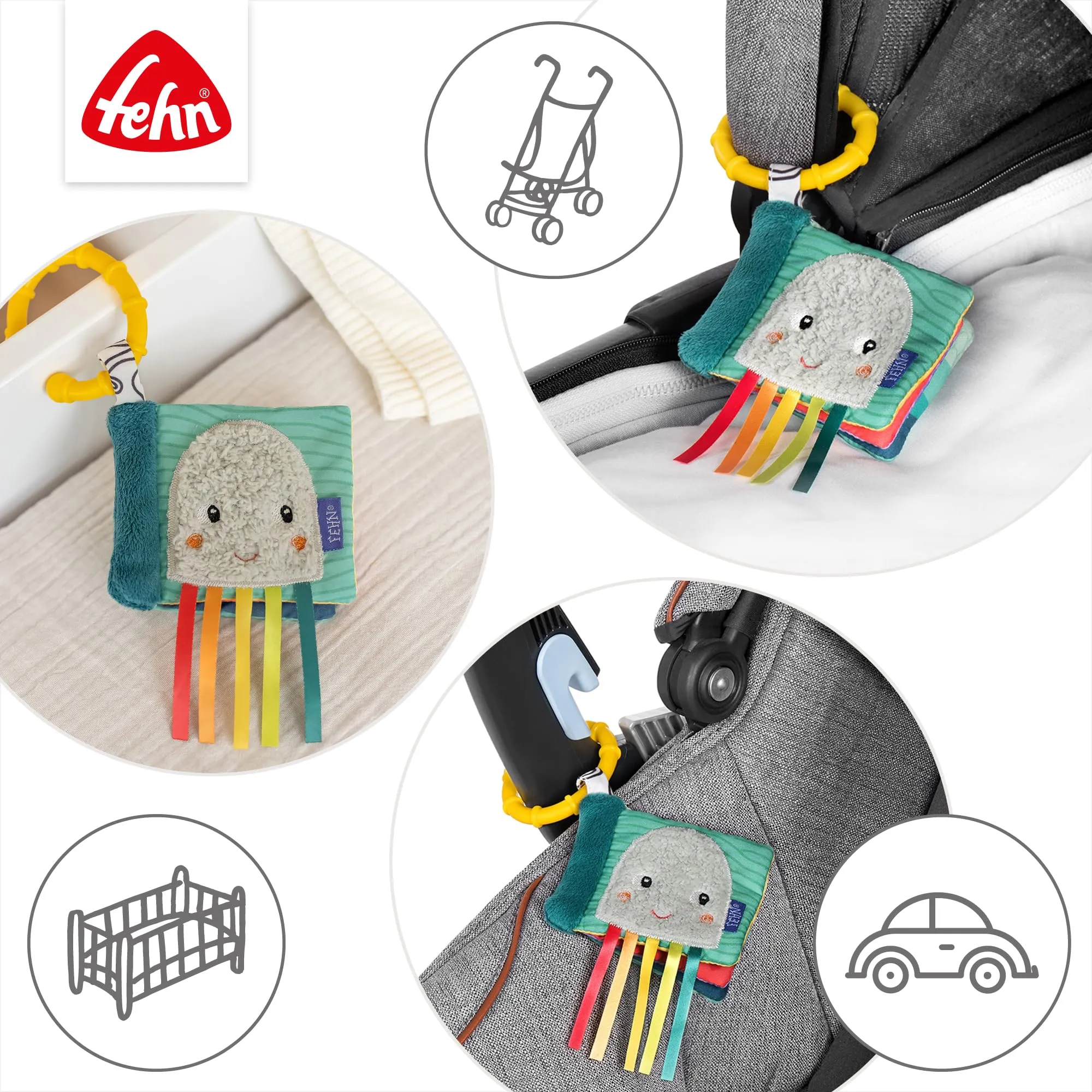 Fehn Mini Libro Frusciante Polpo in Tessuto - immagine 4