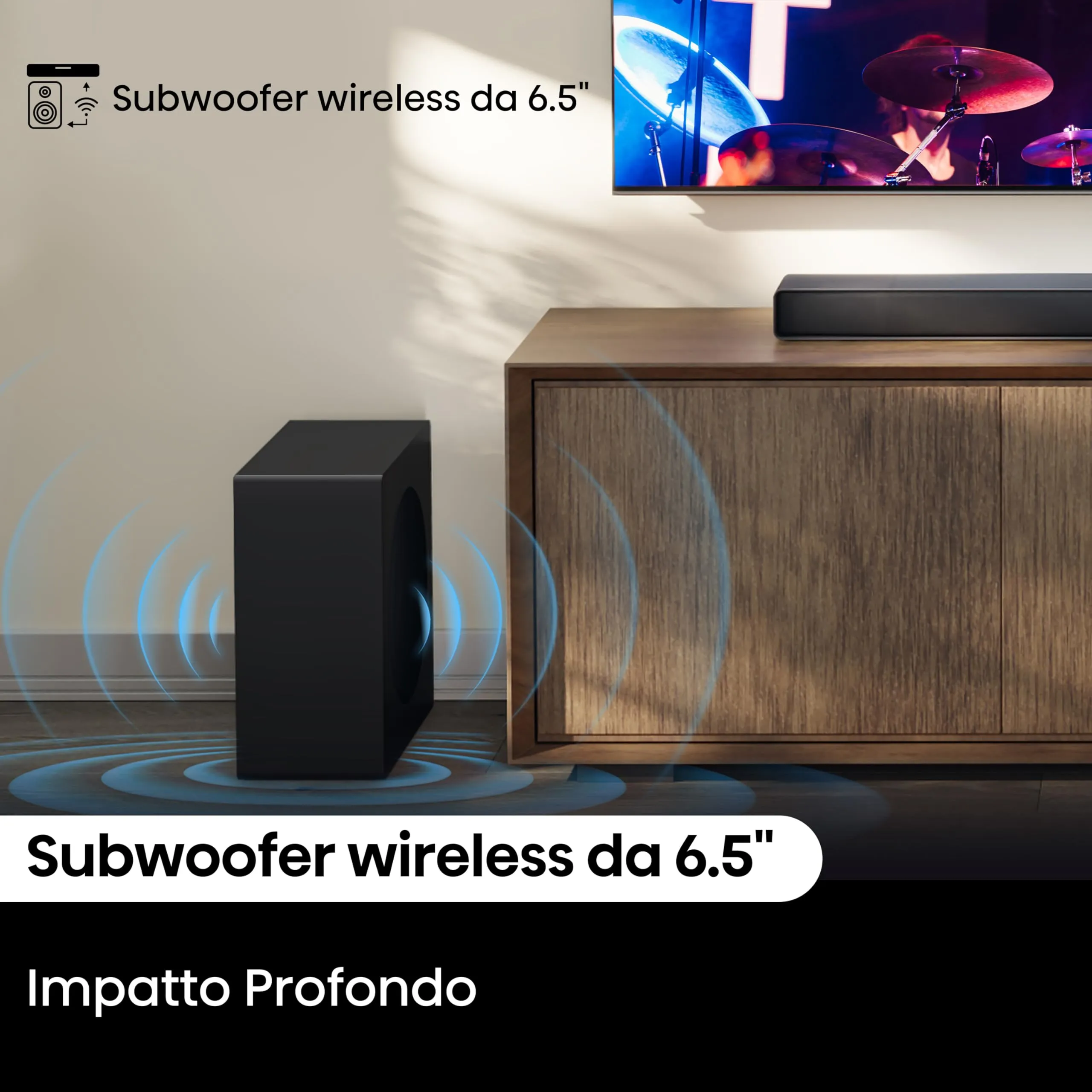 Hisense AX3120Q Soundbar 3.1.2 with Wireless Subwoofer, Dolby Atmos, DTS:X, Bluetooth, HDMI, USB, Optical Audio Input - immagine 10