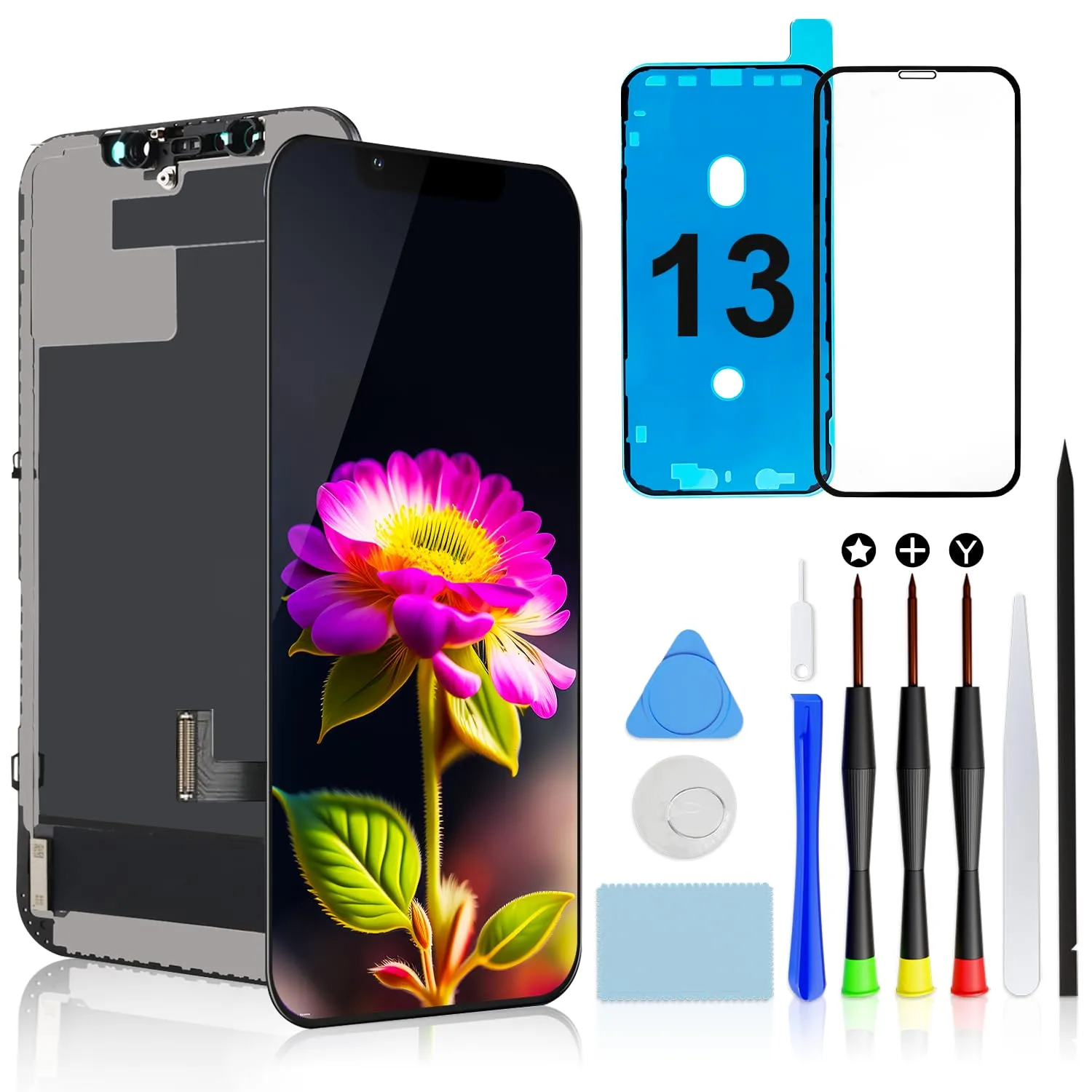 Brinonac LCD Display Screen for iPhone 13 6.1" FHD COF Digitizer Replacement Kit B1302 - immagine 1