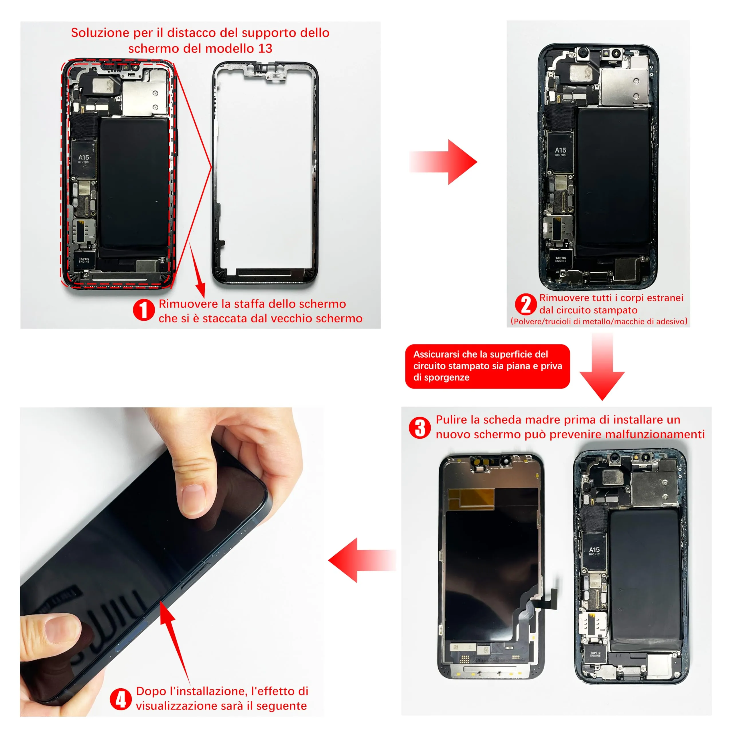 Brinonac LCD Display Screen for iPhone 13 6.1" FHD COF Digitizer Replacement Kit B1302 - immagine 9