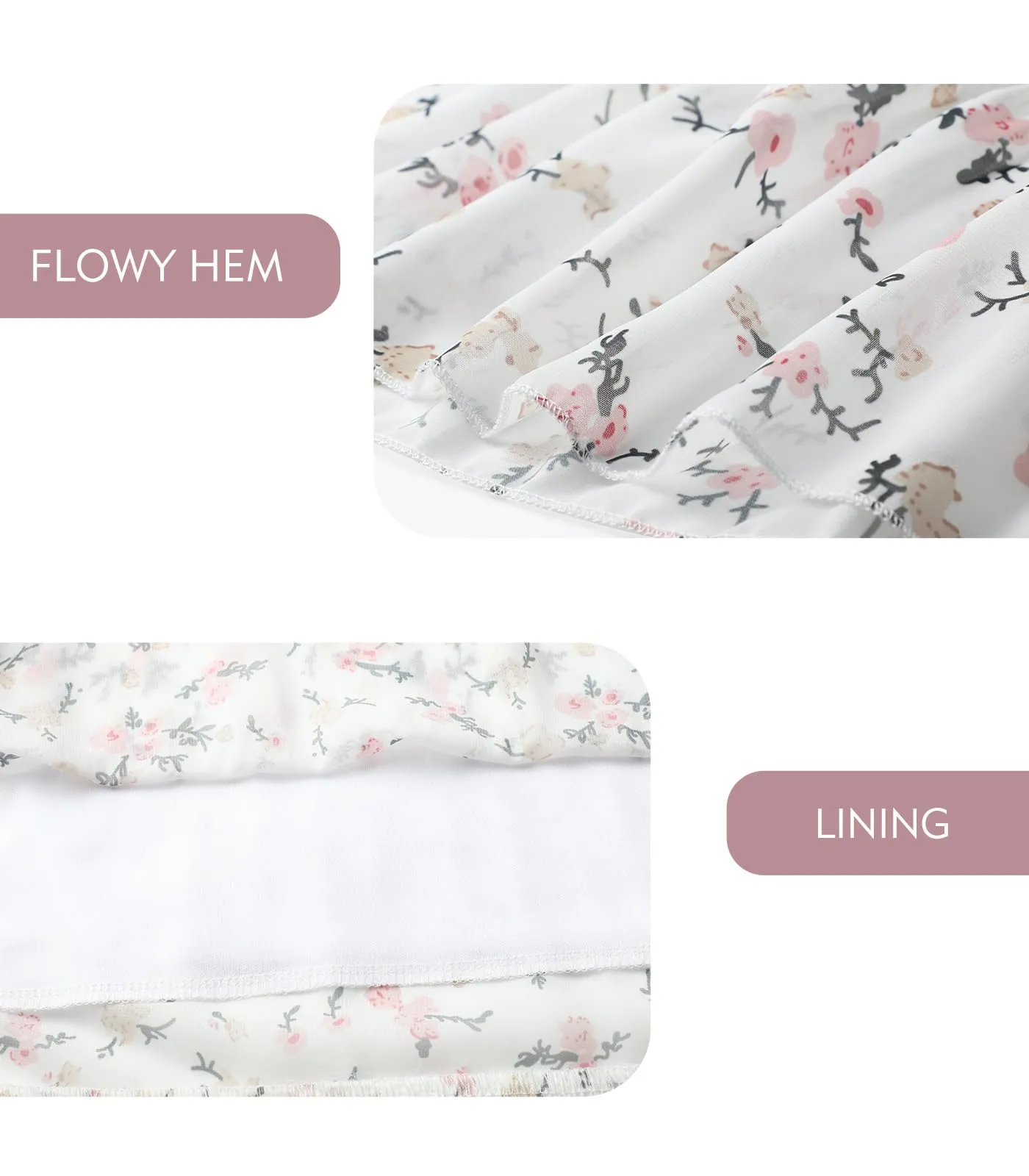 Genfien Gonna Lunga in Chiffon con Fodera da Donna - immagine 6