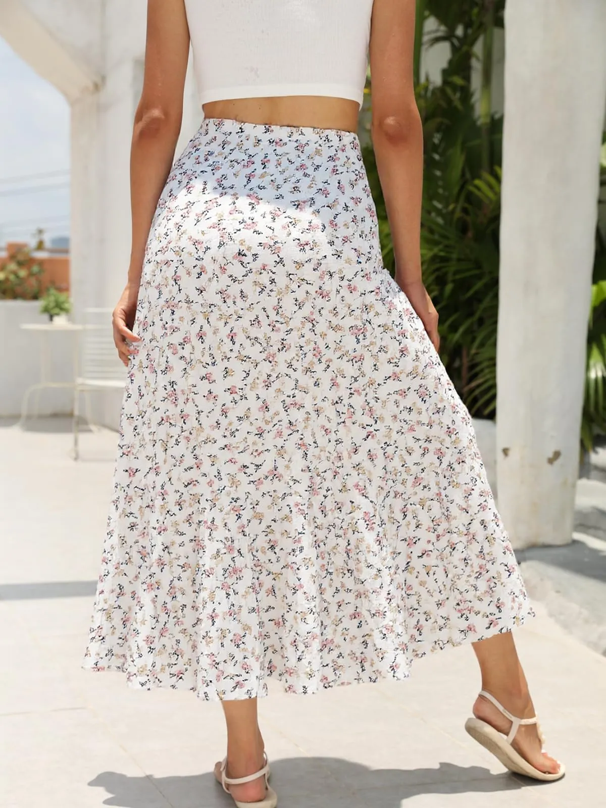 Genfien Gonna Lunga in Chiffon con Fodera da Donna - immagine 3