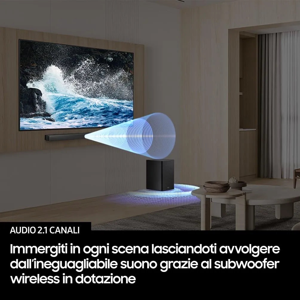 Samsung Soundbar HW-B66CF/ZF Serie B, 3.1 Channel, Dolby 5.1ch, DTS 5.1ch, Black, 2025 - immagine 5