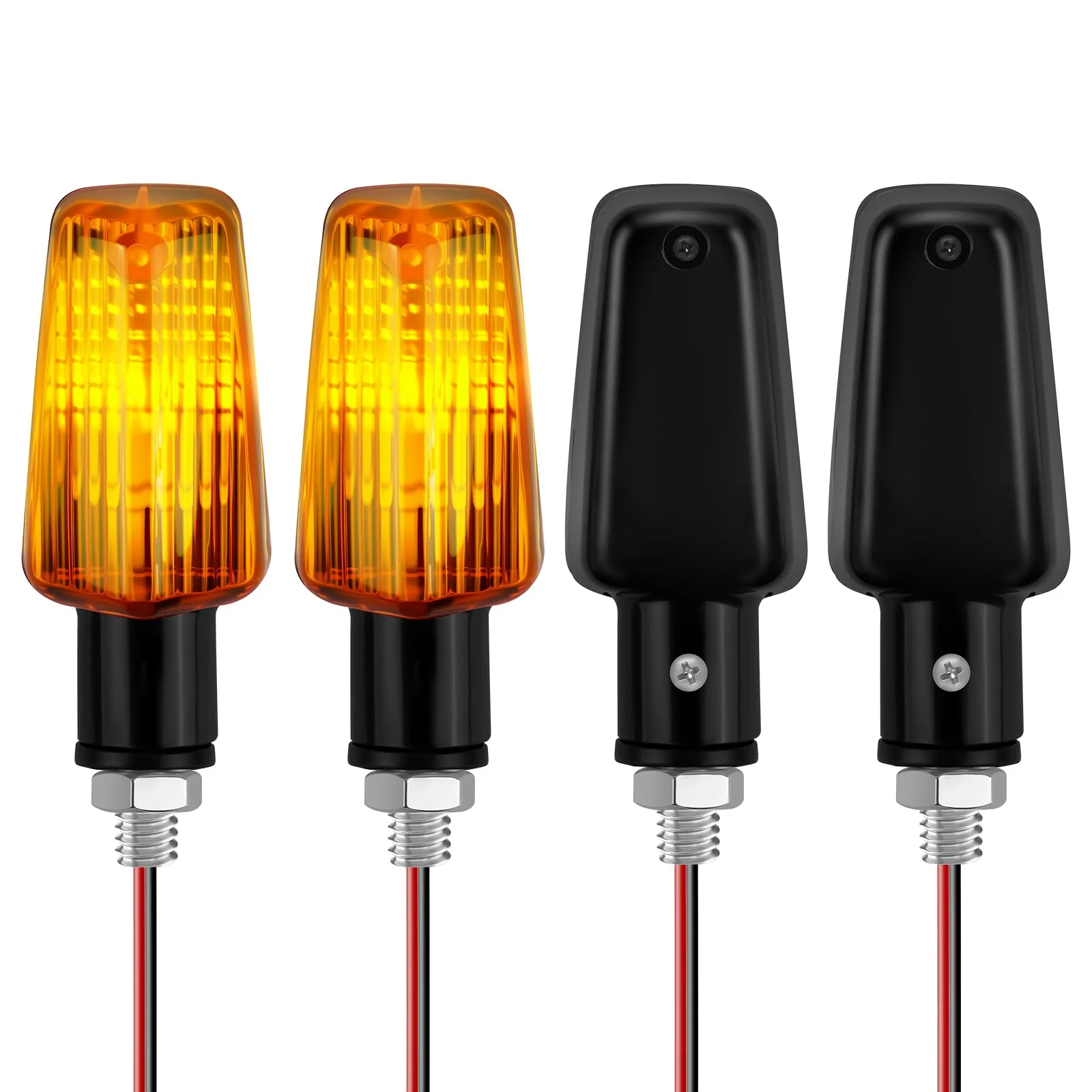 URAQT Indicatori di Direzione per Moto 12V Universali Impermeabili Ambra, 4 Pezzi - immagine 1