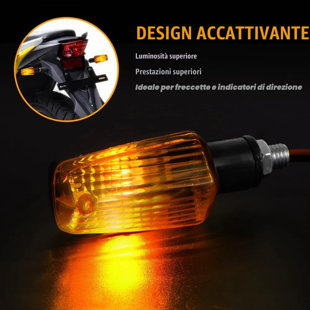 URAQT Indicatori di Direzione per Moto 12V Universali Impermeabili Ambra, 4 Pezzi - immagine 6