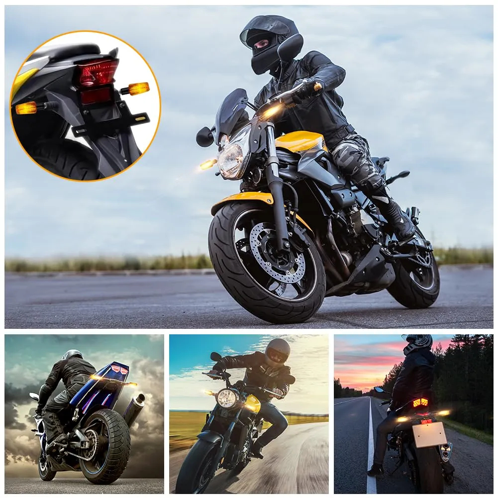 URAQT Indicatori di Direzione per Moto 12V Universali Impermeabili Ambra, 4 Pezzi - immagine 7