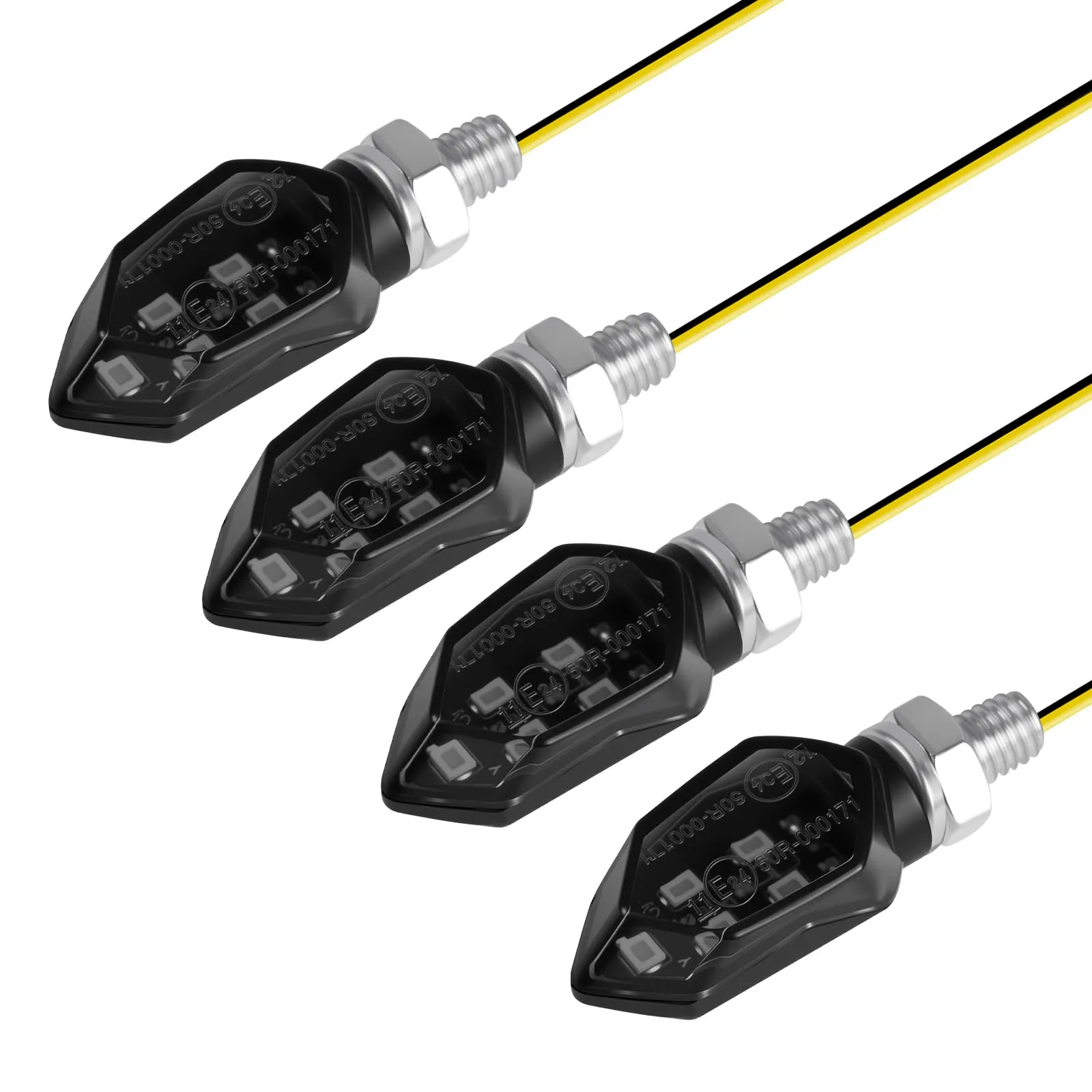 URAQT Indicatori di Direzione LED per Moto, 12V Universali, Impermeabili, Ambra, 4 Pezzi - immagine 8