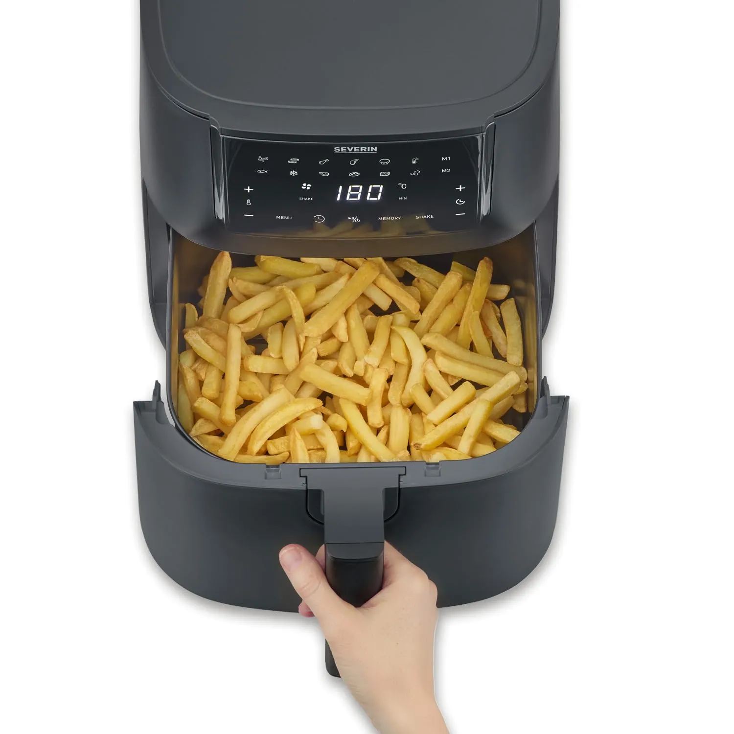 Severin Friggitrice ad Aria Calda XXL 7L 1700W Display Touch, 12 Programmi, Rivestimento Ceramica, Nero - FR 2462 - immagine 9