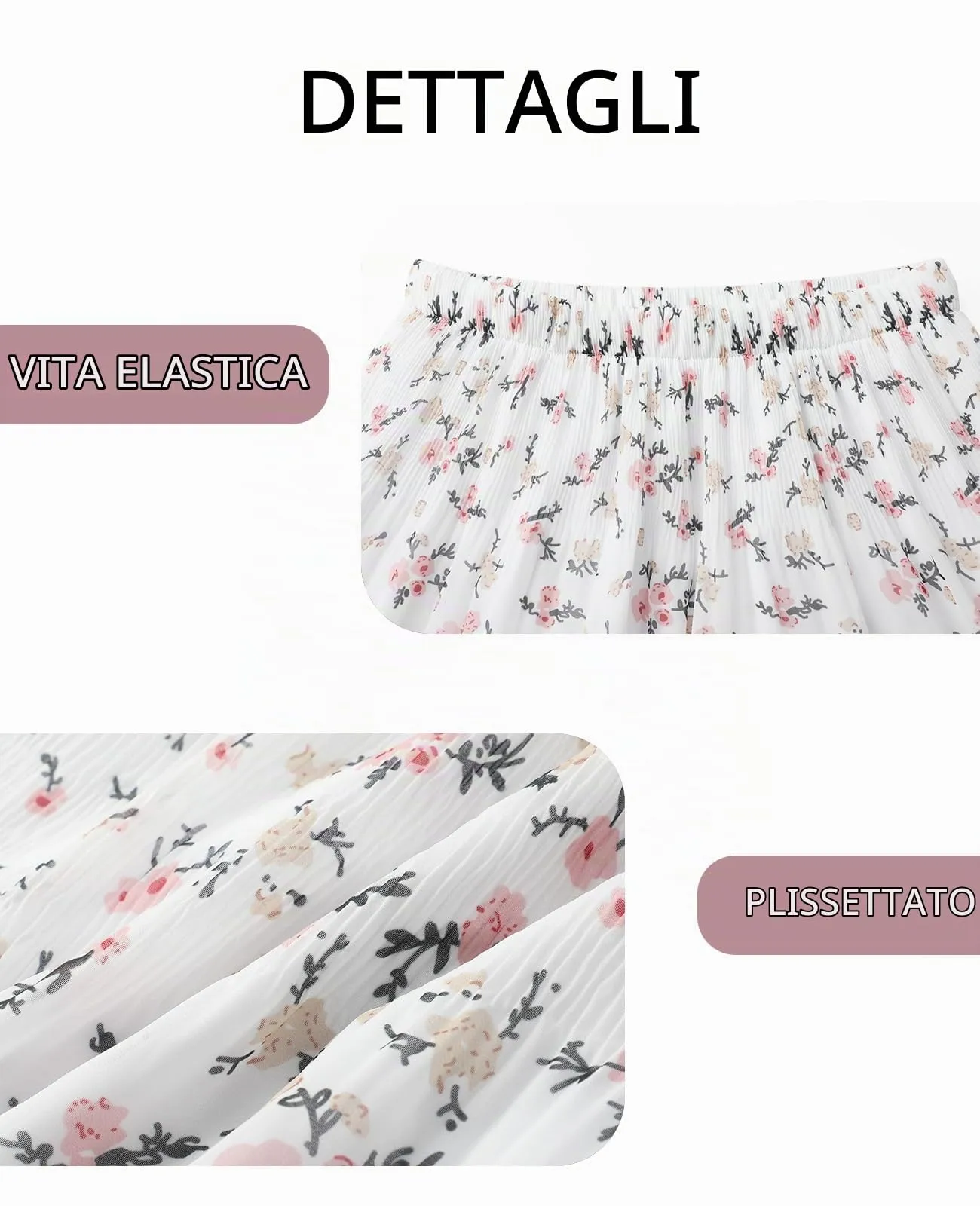 Genfien Gonna Lunga in Chiffon con Fodera da Donna - immagine 5