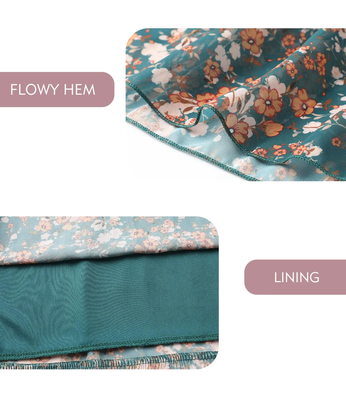 Genfien Gonna Lunga in Chiffon con Fodera da Donna - immagine 3