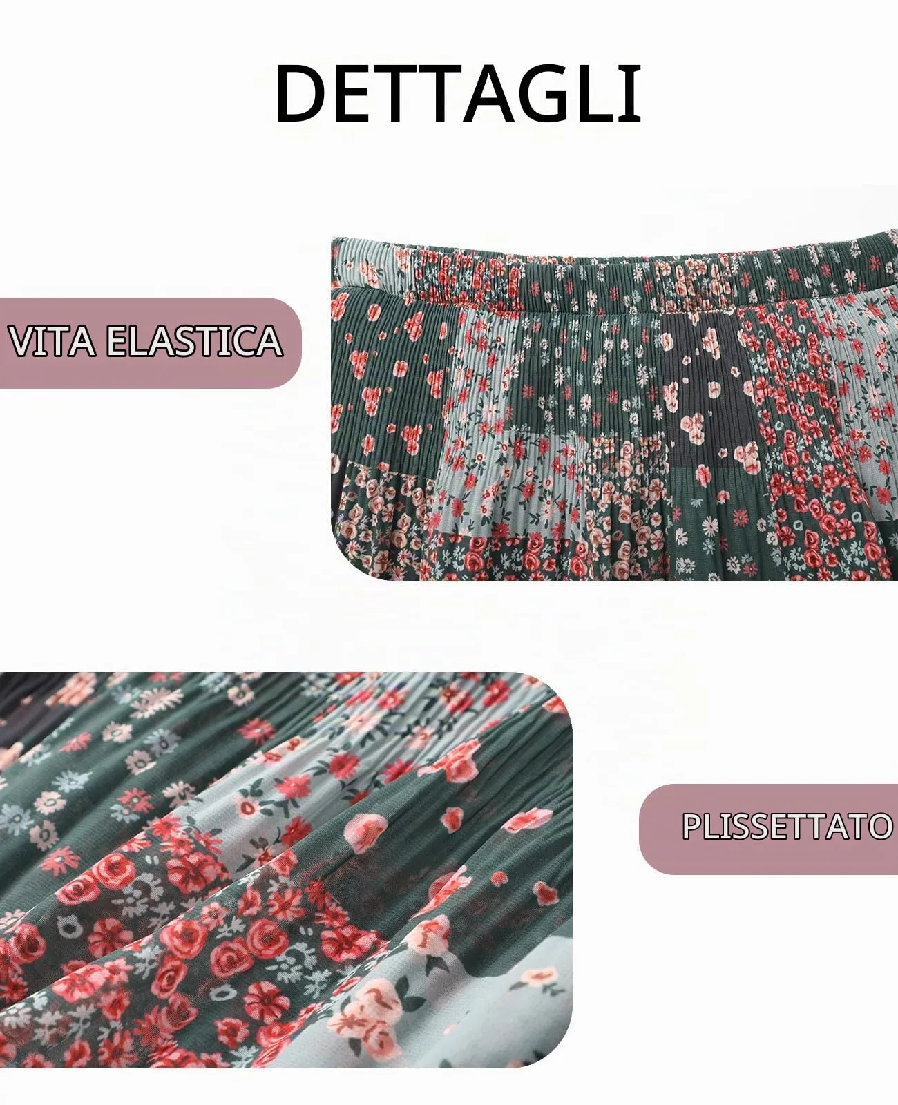 Genfien Gonna Lunga in Chiffon con Fodera da Donna - immagine 5
