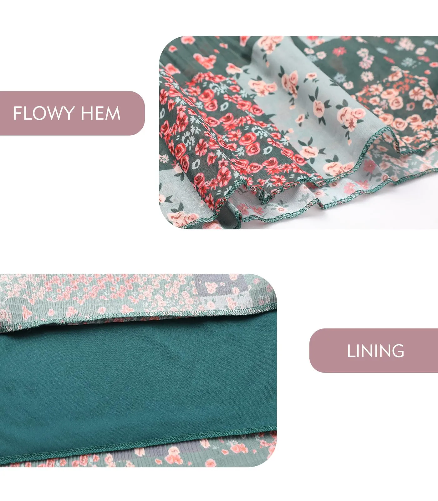 Genfien Gonna Lunga in Chiffon con Fodera da Donna - immagine 6