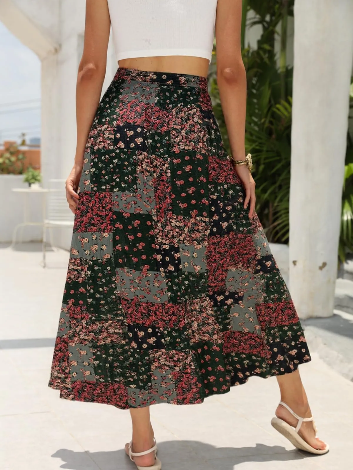 Genfien Gonna Lunga in Chiffon con Fodera da Donna - immagine 3