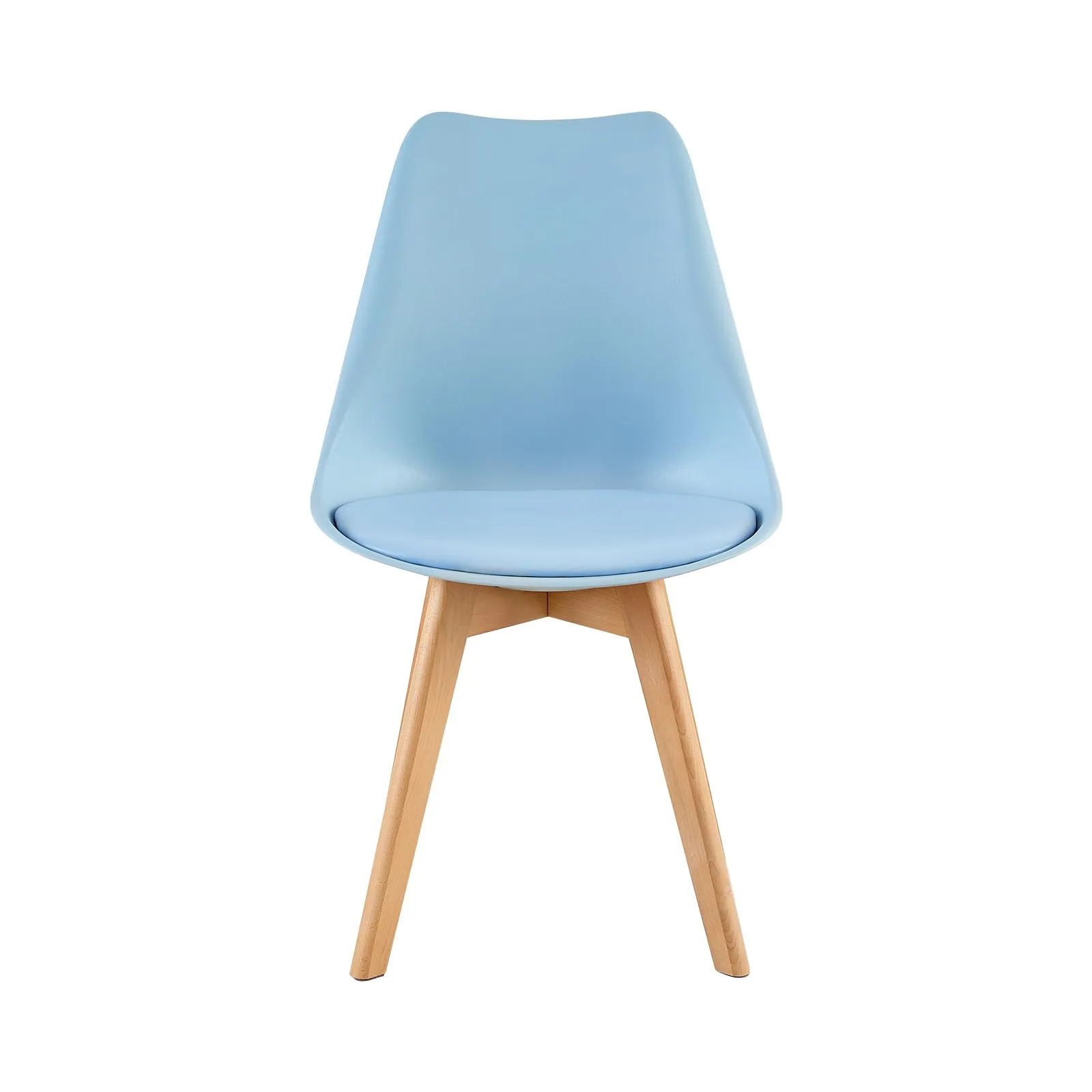 EGGREE Set di 4 Sedie da Sala da Pranzo in Faggio Massiccio e PU, Design Moderno e Scandinavo, Gelato Verde, Blu Chiaro, Morandi Azzurro, Turchese - immagine 9