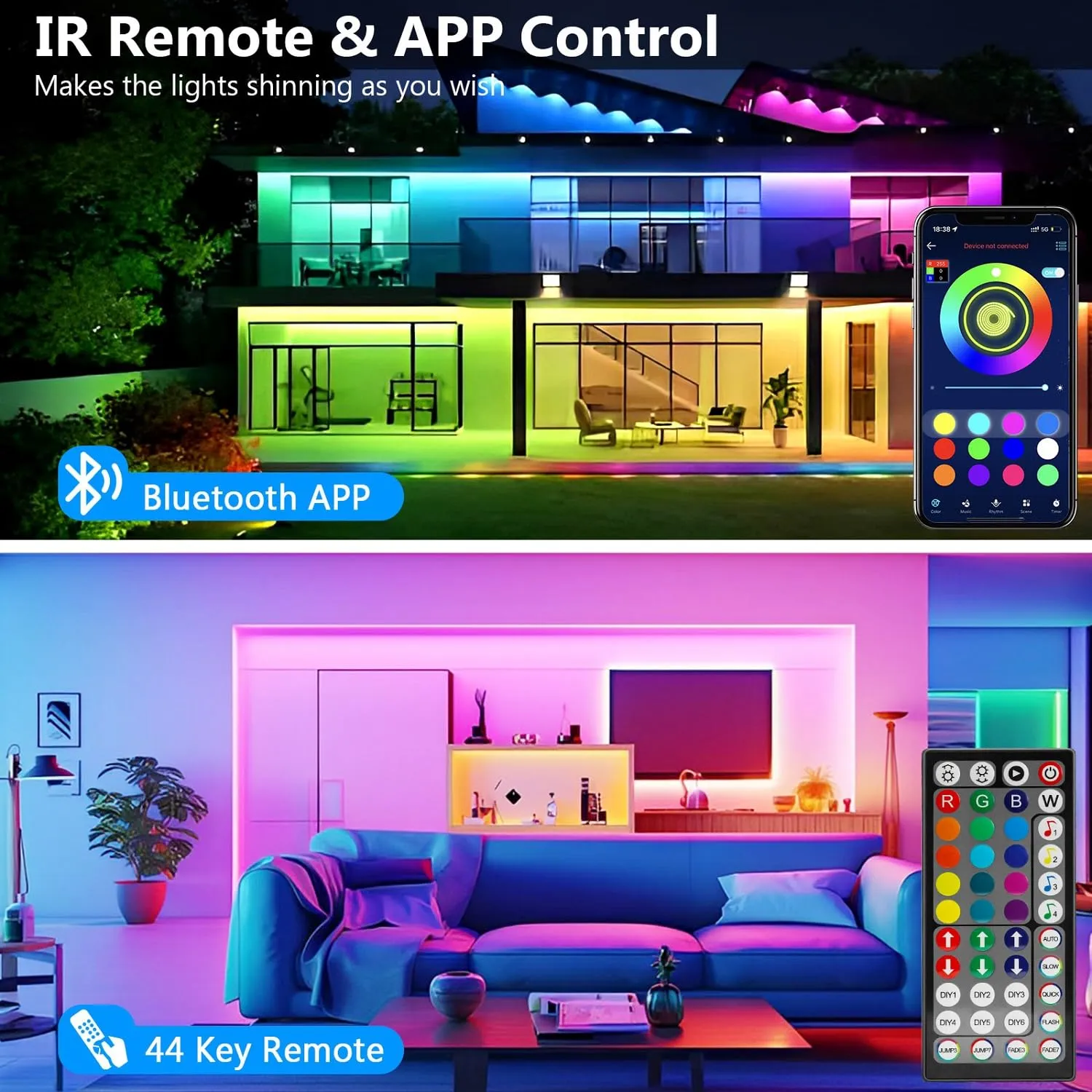 Goffii Striscia LED RGB 15 Metri - immagine 2
