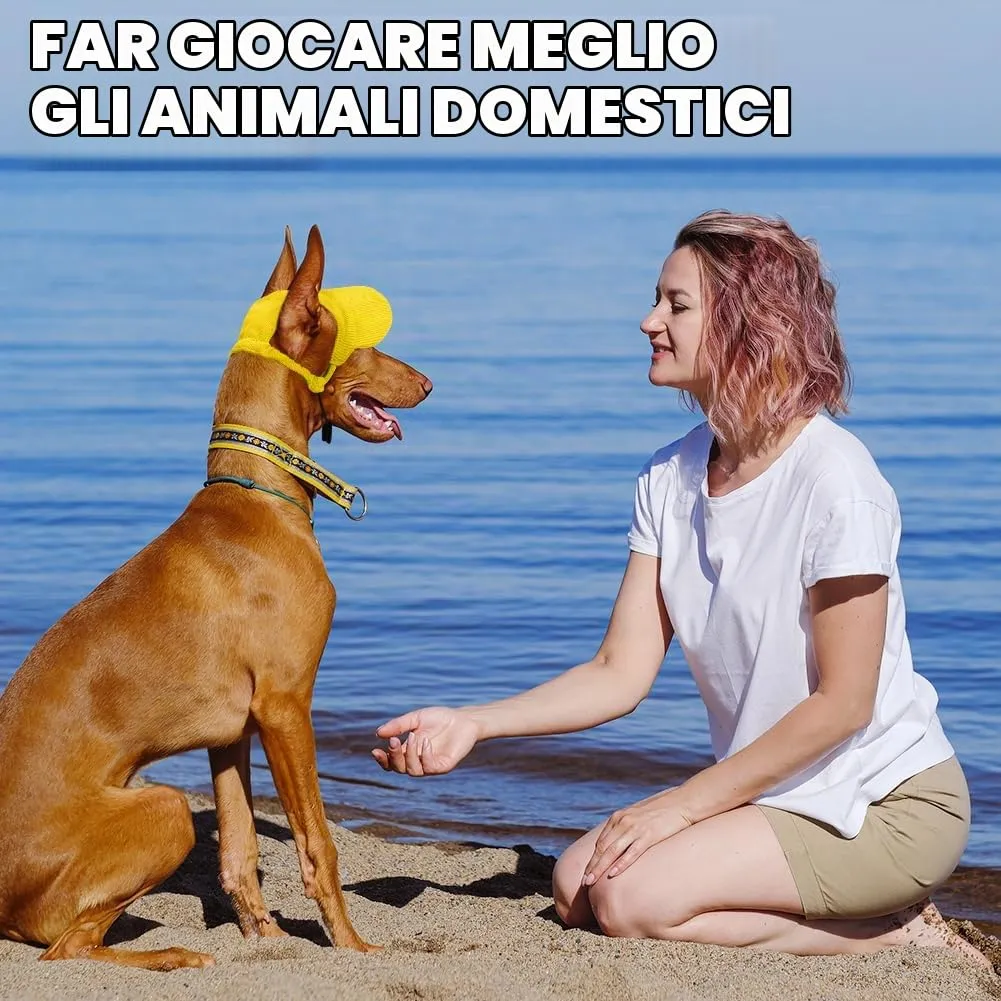 OFFCUP Berretto da Baseball per Cani Regolabile con Fori per le Orecchie (Giallo, L) - immagine 7