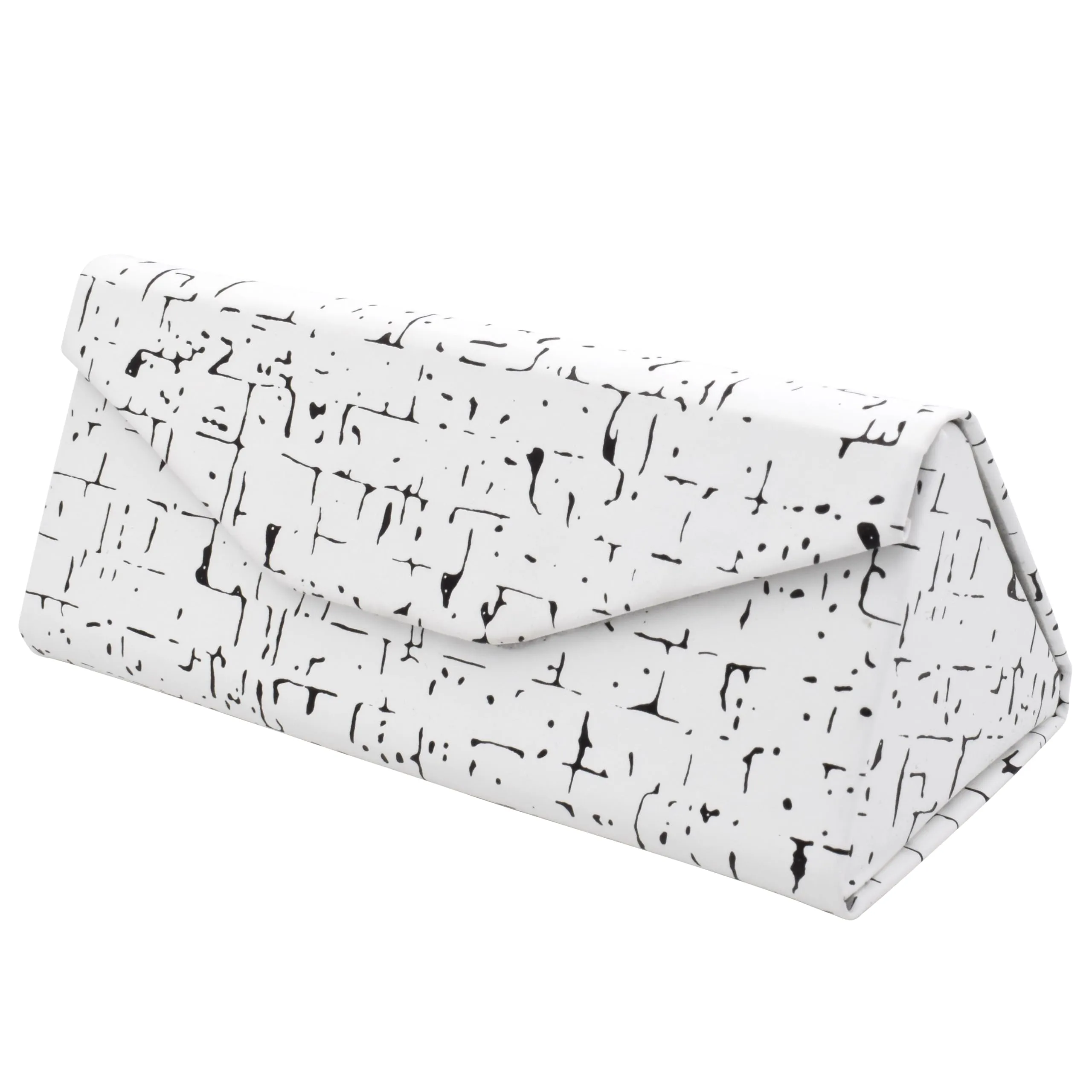 TBOC Custodia Pieghevole Occhiali da Sole Rigida Triangolare con Chiusura Magnetica, Bianco a Righe - immagine 2