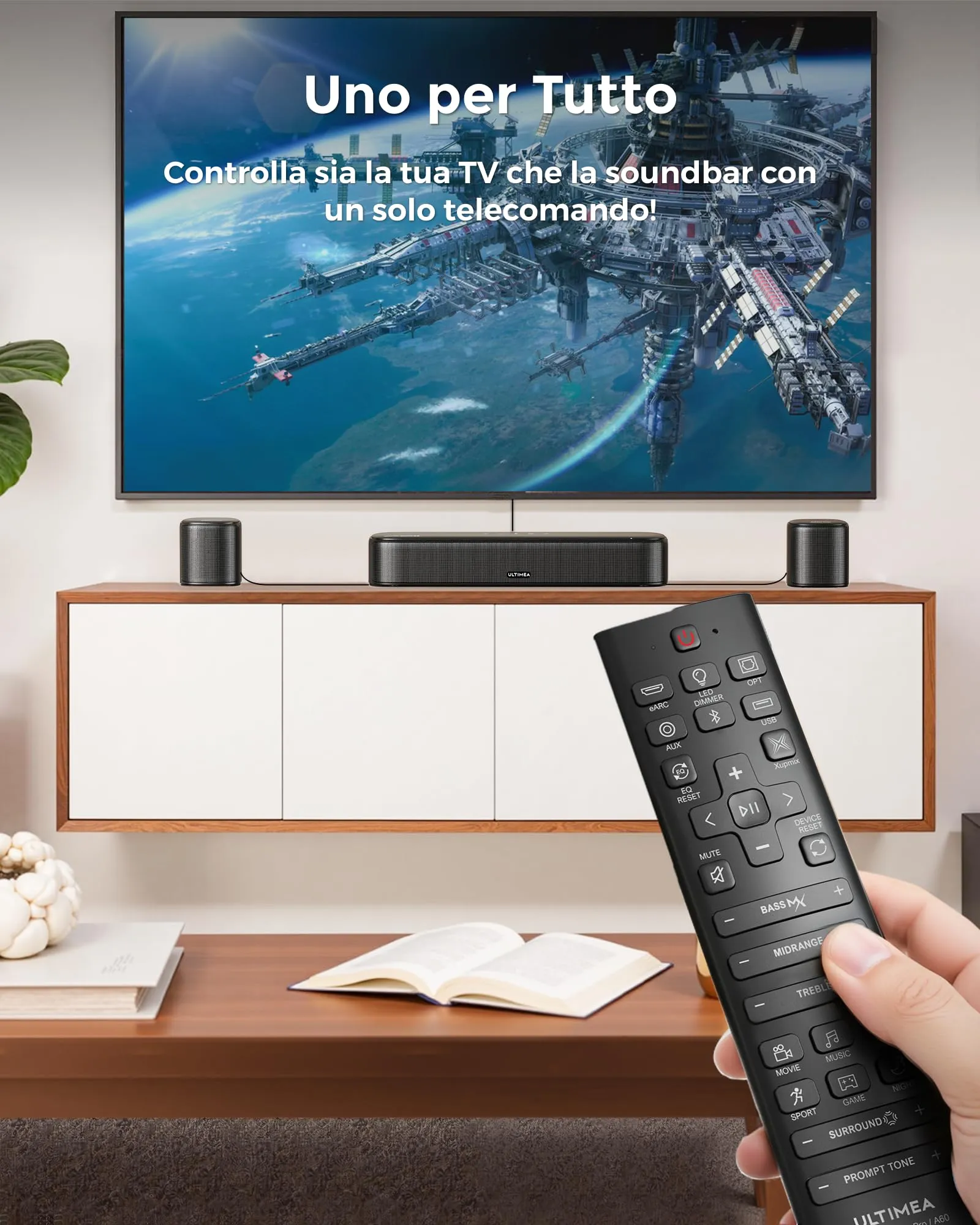 Ultimea Aura A60 7.1 Dolby Atmos Soundbar with Subwoofer, 350W, HDMI eARC, Bluetooth - immagine 8