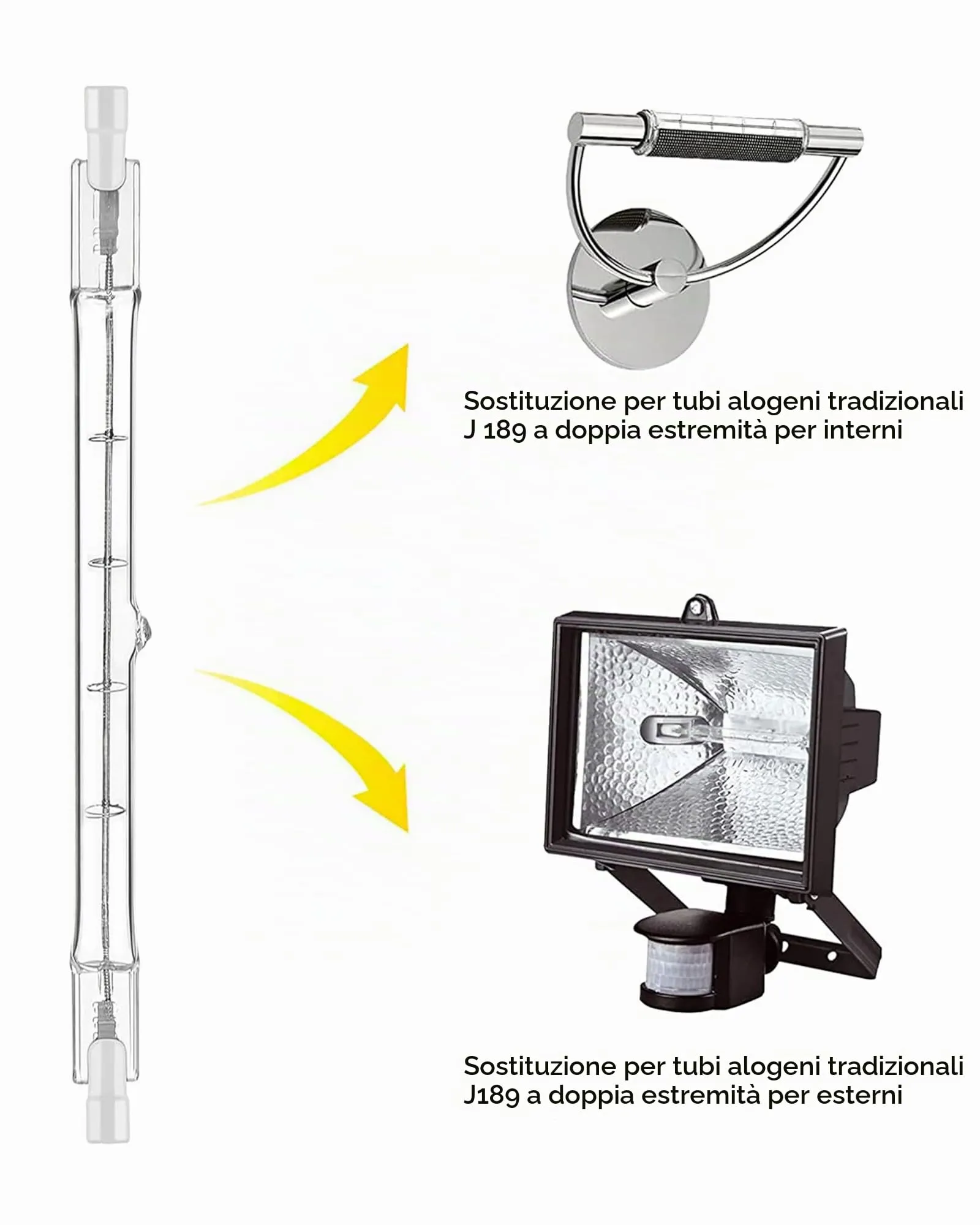 Jaenmsa R7S Lampadine Alogene 1000W 189mm J189 230V Bianco Caldo 2700K Dimmerabili, Confezione da 5 - immagine 3