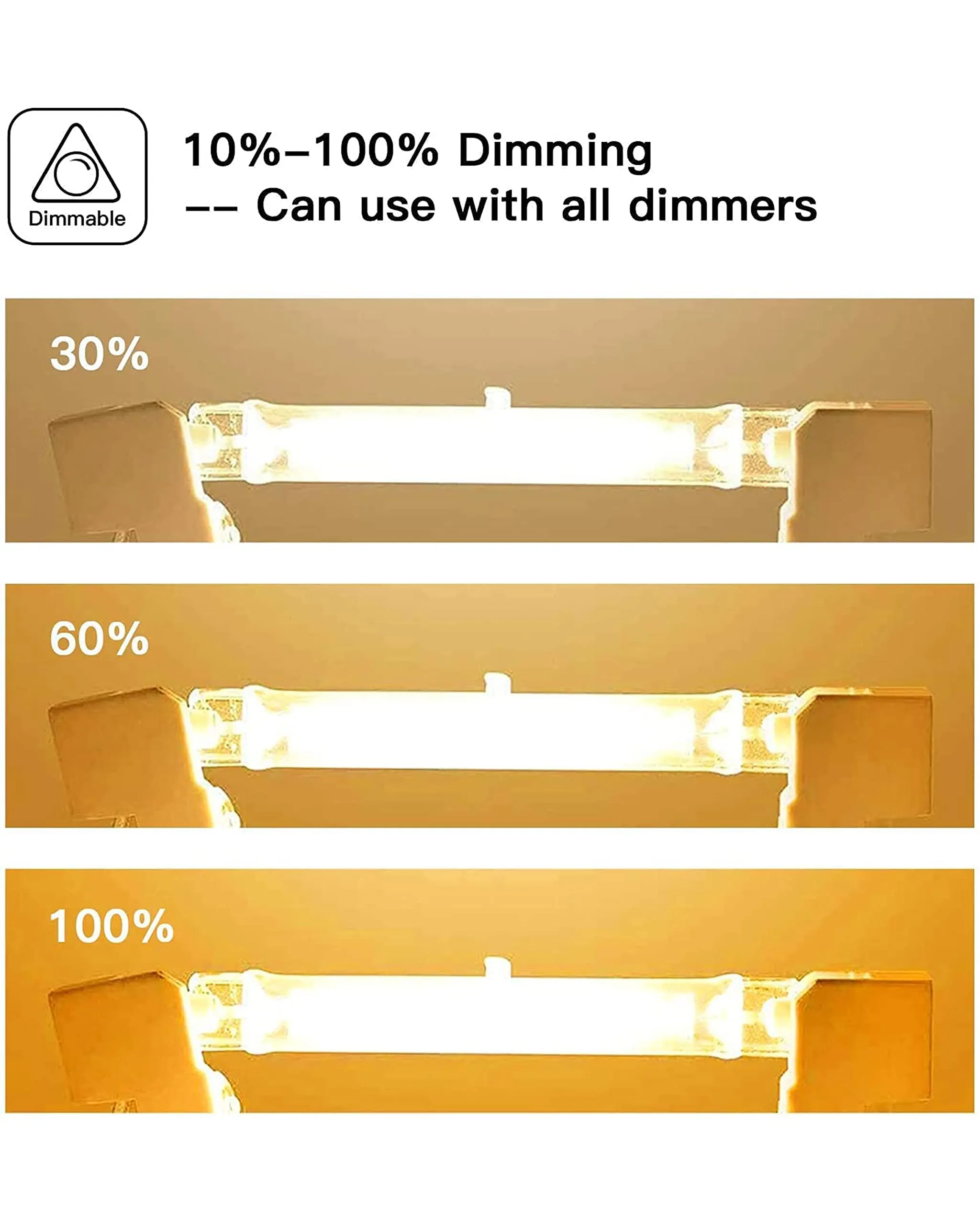 Jaenmsa R7S Lampadine Alogene 1000W 189mm J189 230V Bianco Caldo 2700K Dimmerabili, Confezione da 5 - immagine 5
