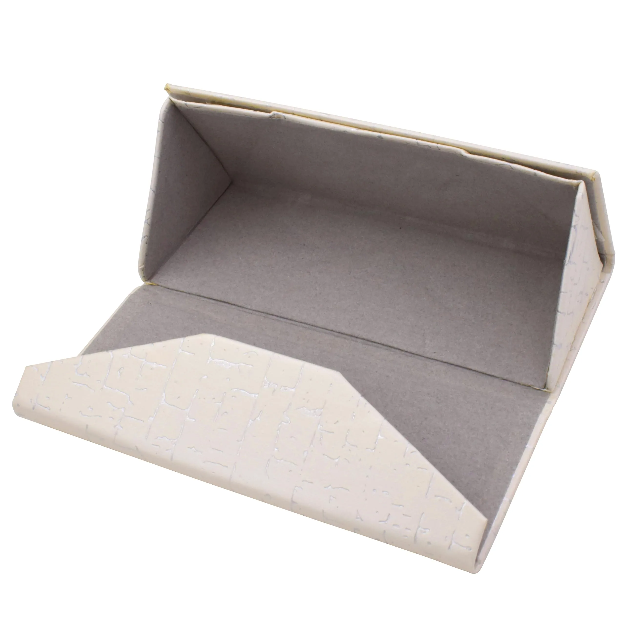 TBOC Custodia Pieghevole Rigida per Occhiali, Design Triangolare con Chiusura Magnetica, Bianco Argento - immagine 5