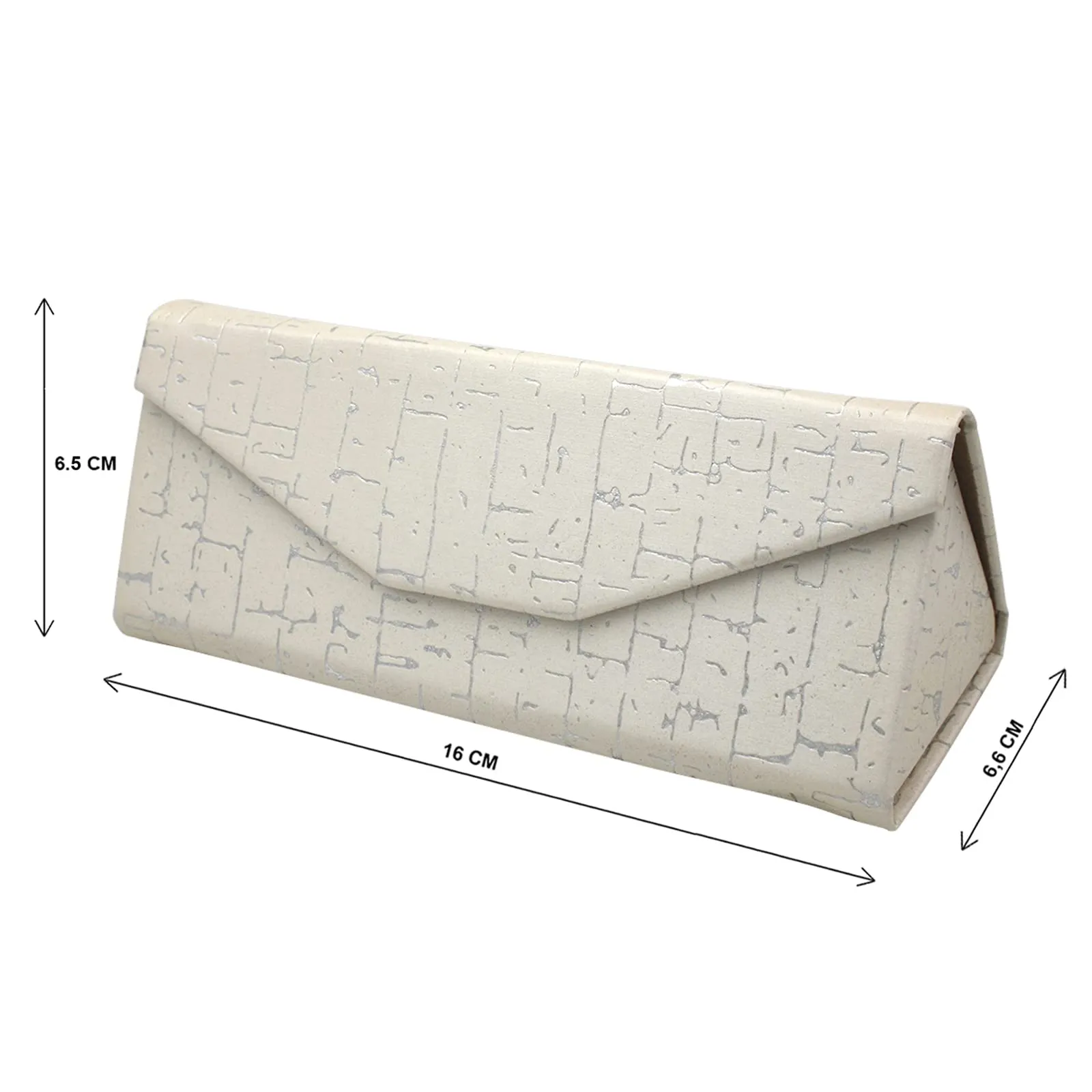 TBOC Custodia Pieghevole Rigida per Occhiali, Design Triangolare con Chiusura Magnetica, Bianco Argento - immagine 6