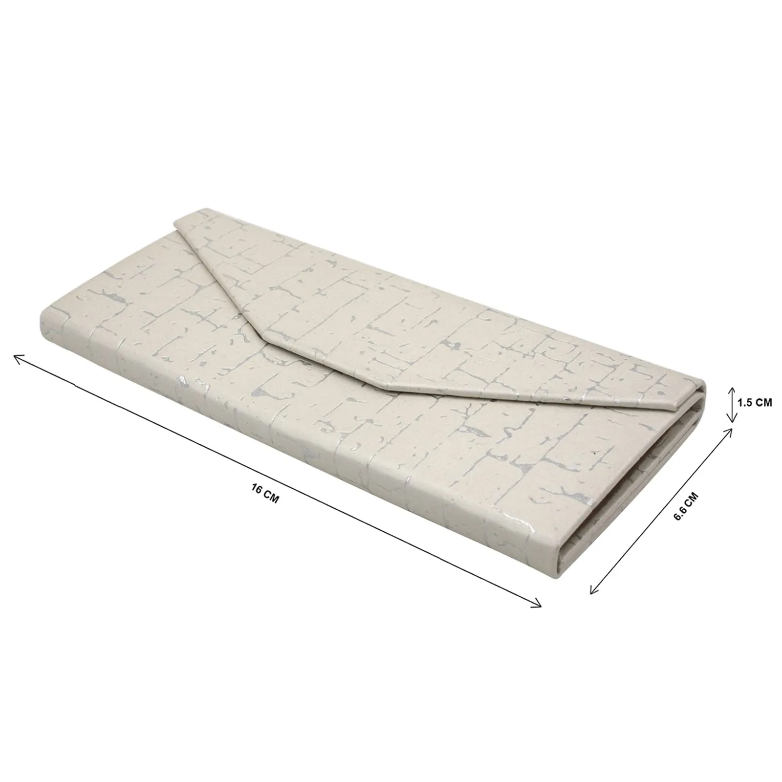 TBOC Custodia Pieghevole Rigida per Occhiali, Design Triangolare con Chiusura Magnetica, Bianco Argento - immagine 7