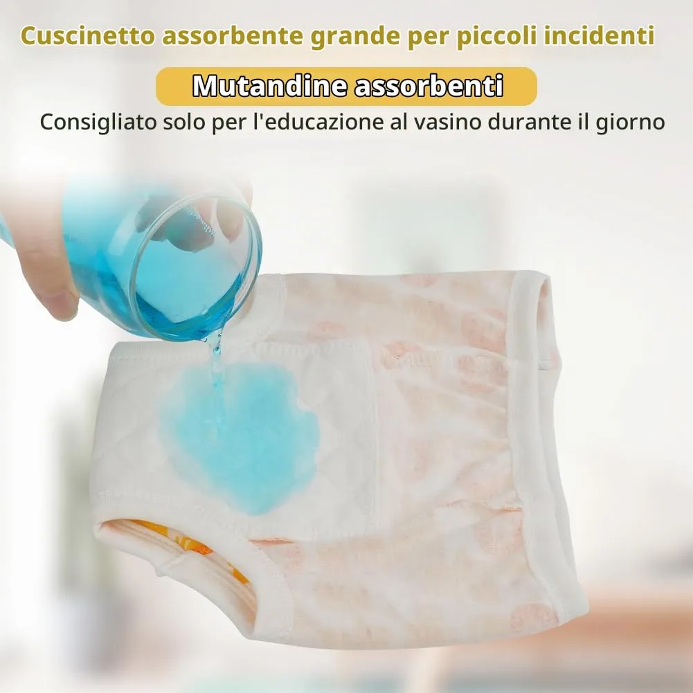 Aolso Mutandine di Apprendimento in Cotone per Bambino, 5 Pezzi, Pantaloni da Vasino Lavabili e Riutilizzabili, Orso Polare 100 - immagine 5