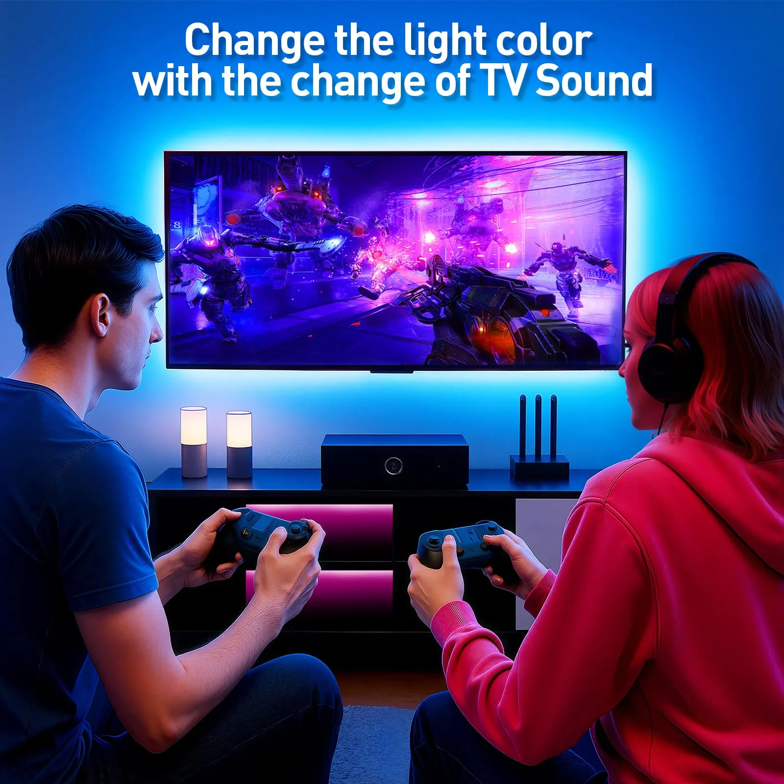 Ylatoial Striscia LED TV Retroilluminazione Intelligente 3M, 16M Colori, App e Telecomando, Sincronizzazione Musica, USB, per TV 32"- 45" - immagine 5
