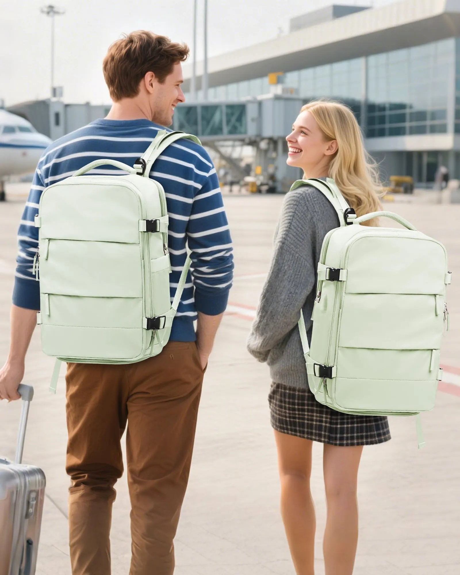 SZLX Zaino da Viaggio Sottovuoto con Pompa 40x30x20 per Ryanair e Wizzair, Impermeabile, Scomparto Laptop 14 Pollici e Scomparto Scarpe - immagine 3
