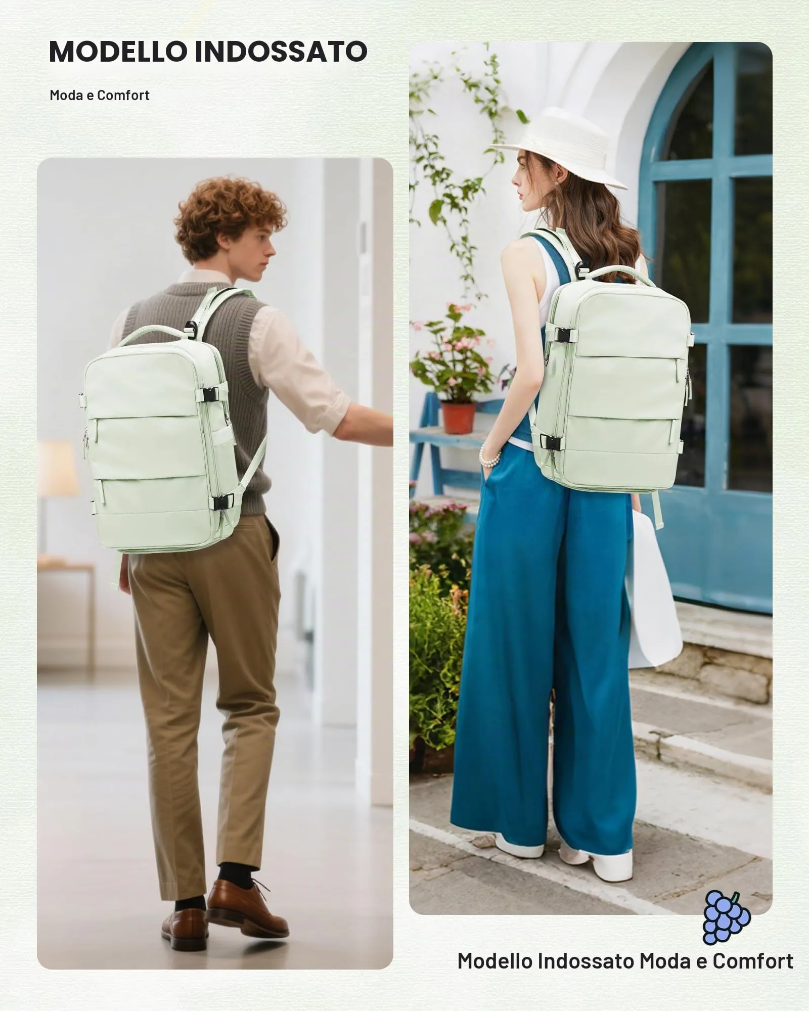 SZLX Zaino da Viaggio Sottovuoto con Pompa 40x30x20 per Ryanair e Wizzair, Impermeabile, Scomparto Laptop 14 Pollici e Scomparto Scarpe - immagine 9