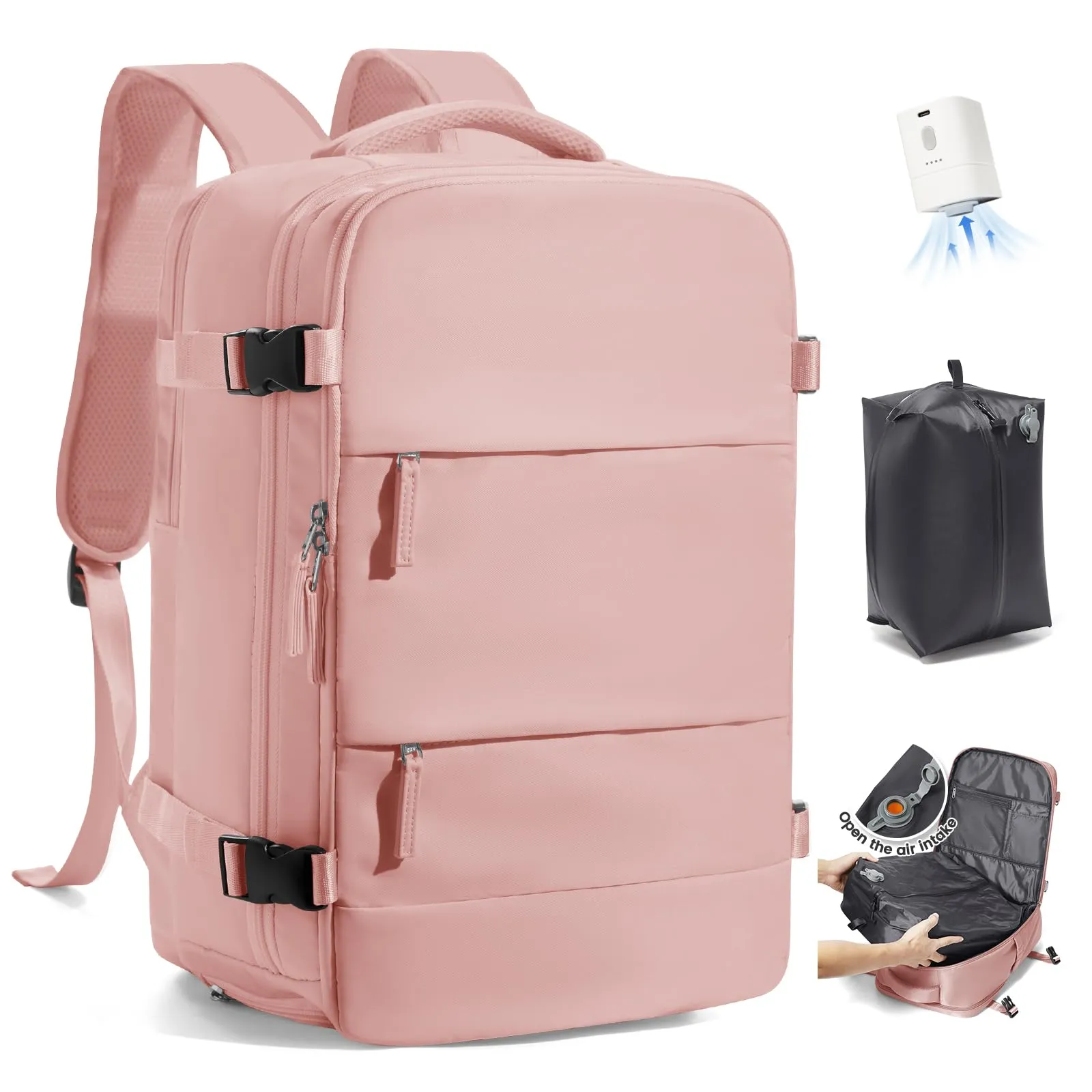 SZLX Zaino da Viaggio 40x30x20 Sottovuoto con Pompa per Ryanair e Wizzair, Impermeabile con Scomparto Scarpe e Laptop 14 Pollici - immagine 1