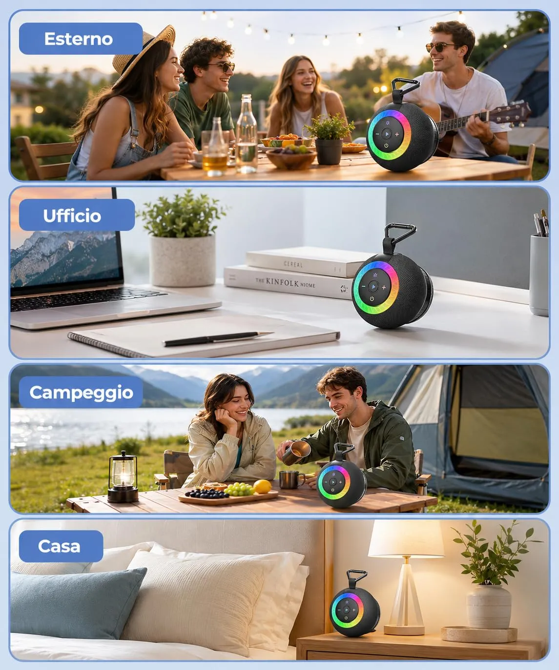 UOHHBOE Cassa Bluetooth Doccia IPX7 con Ventosa e Supporto Schede TF - immagine 8