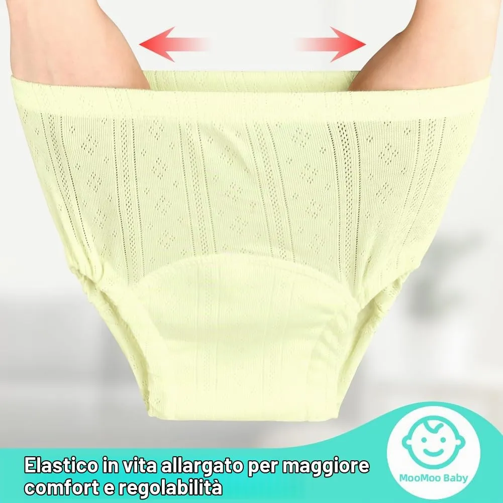 Aolso Mutandine di Apprendimento per Bambini, Cotone Assorbente e Traspirante per Vasino, 3 Pezzi, Rosa Giallo, Taglia 100 - immagine 7