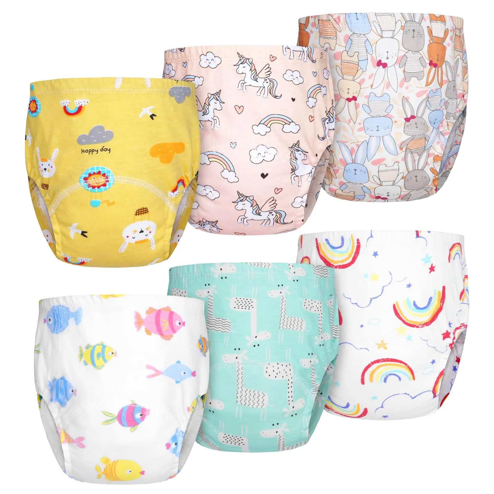 Aolso Mutandine di Apprendimento per Bambina, Cotone Assorbente e Traspirante, 6 Pezzi, Taglia 110 - immagine 1