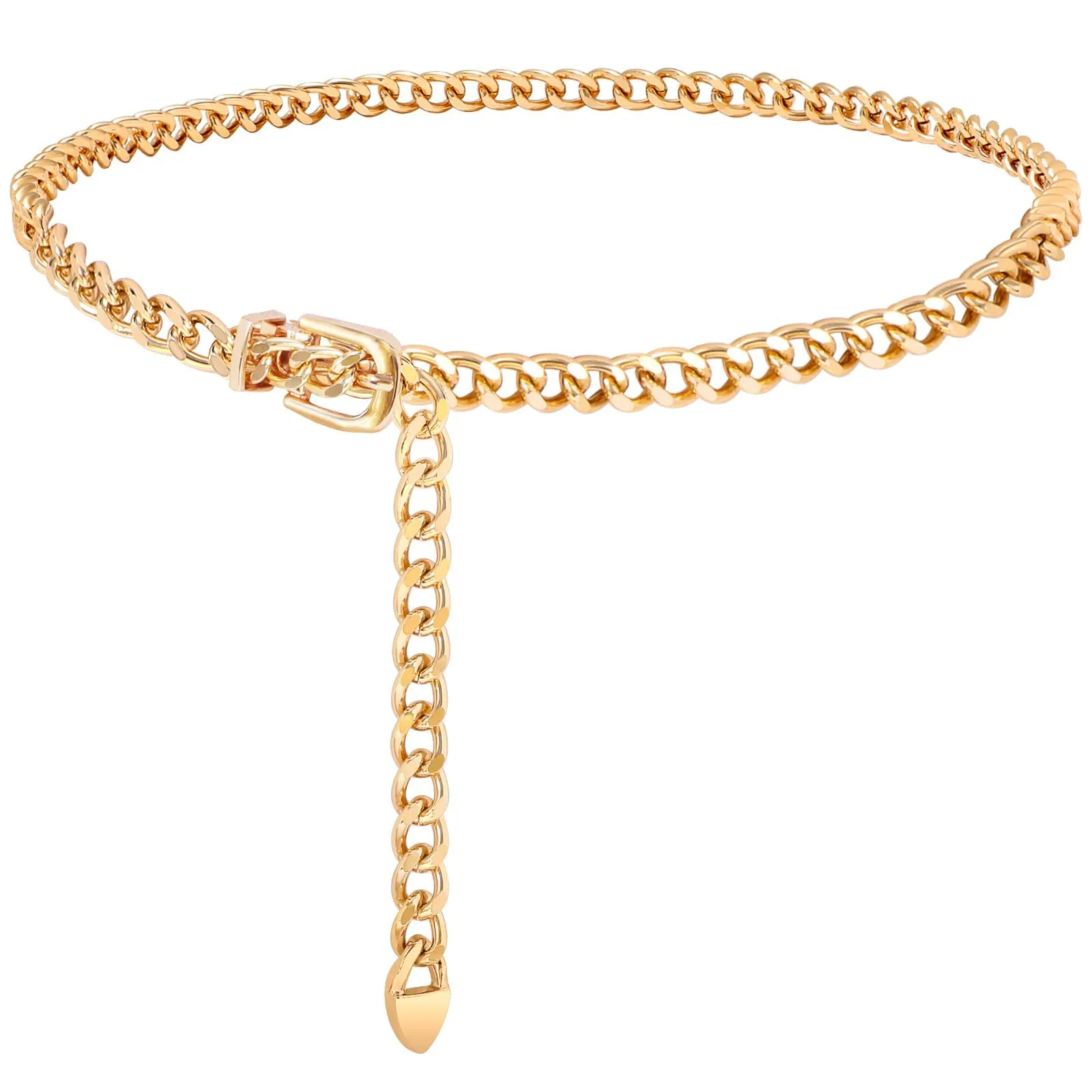 VONMELLI Cintura Gioiello Donna in Metallo a Catena Regolabile, Oro, XL - immagine 1