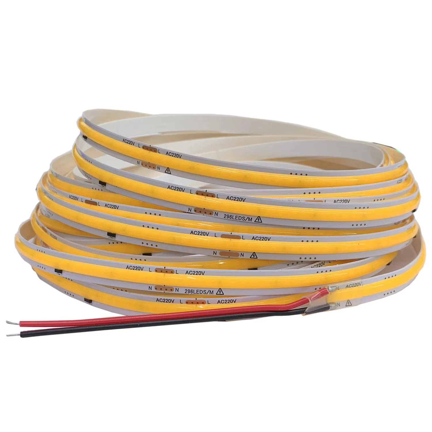 TOPXCDZ 220V COB LED Strip Light, 296 LED/m, RA90, Warm White 3000K, 10M - immagine 1