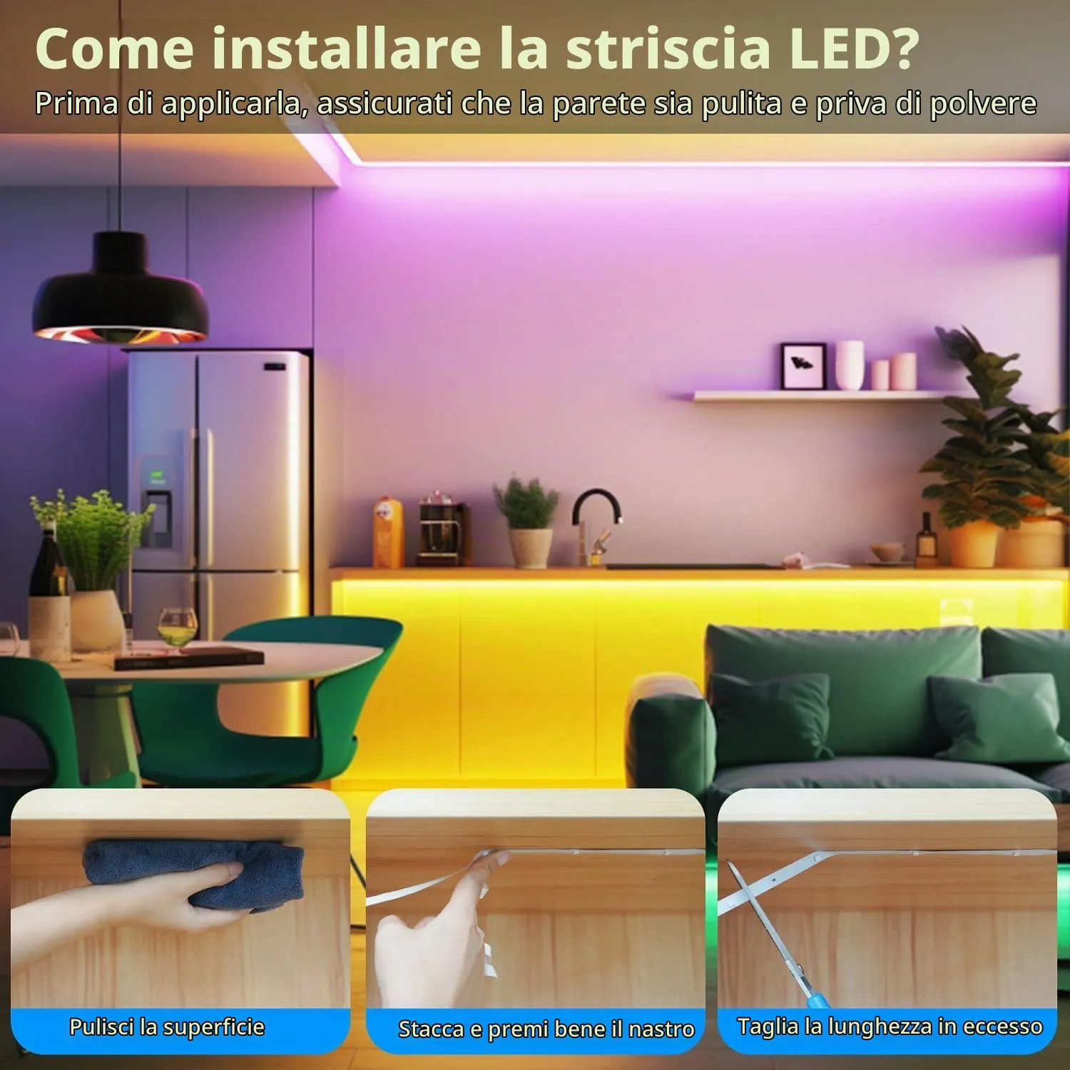 Goffii Striscia di Luci LED RGB Bluetooth, 30m - immagine 8